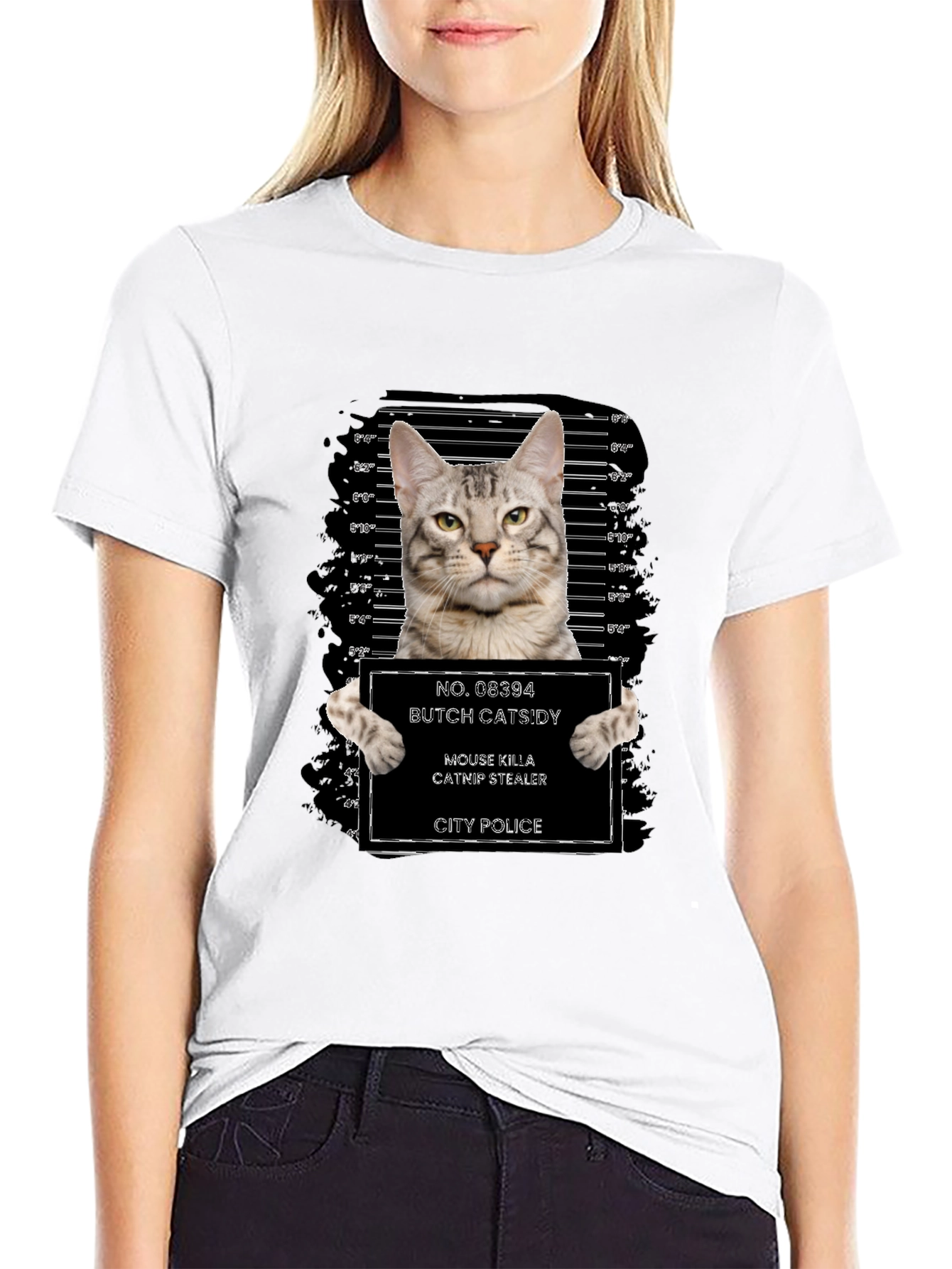 Butch Catsidy Cat Mugshot Graphic Tee