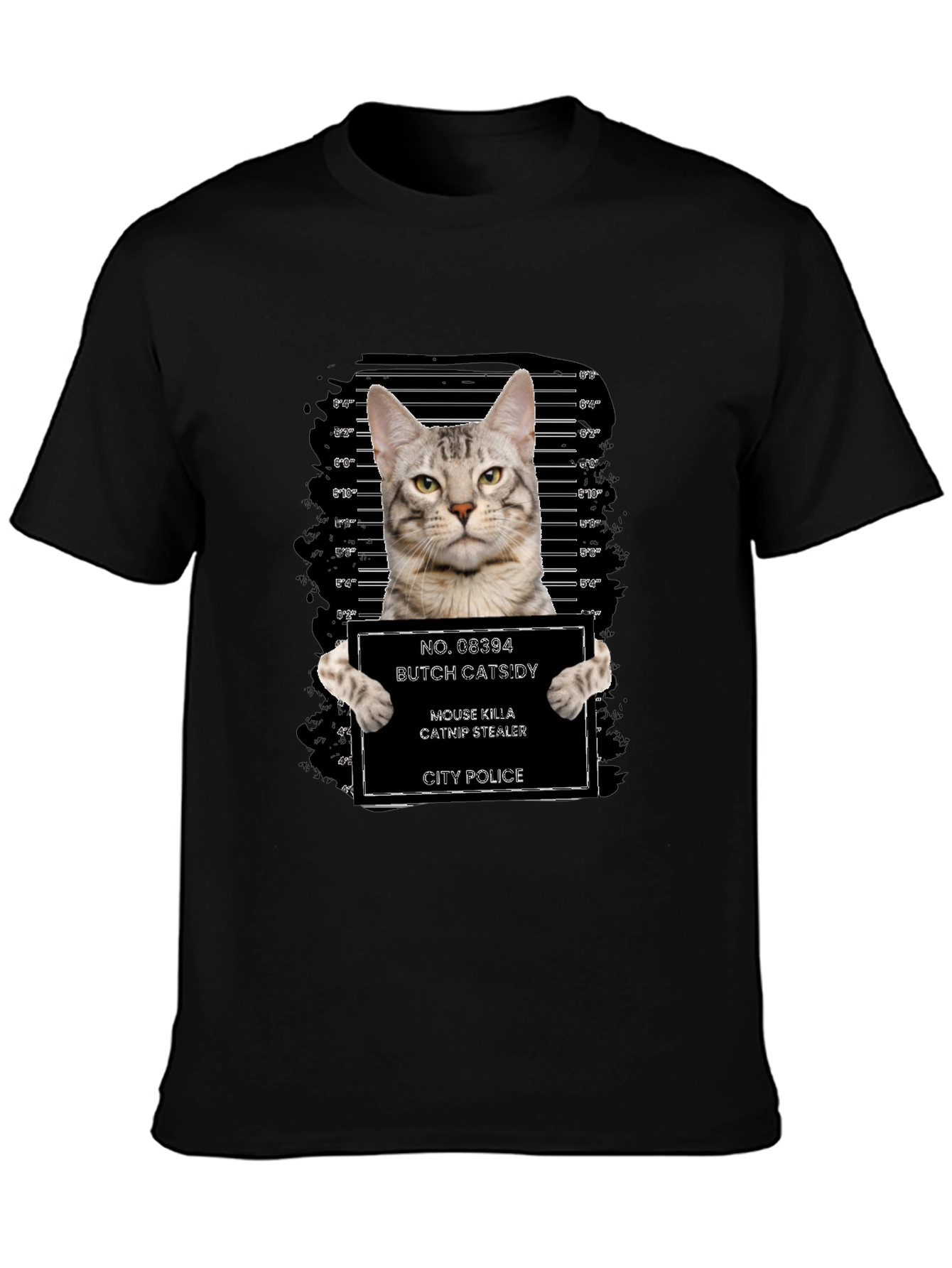 Butch Catsidy Cat Mugshot Graphic Tee