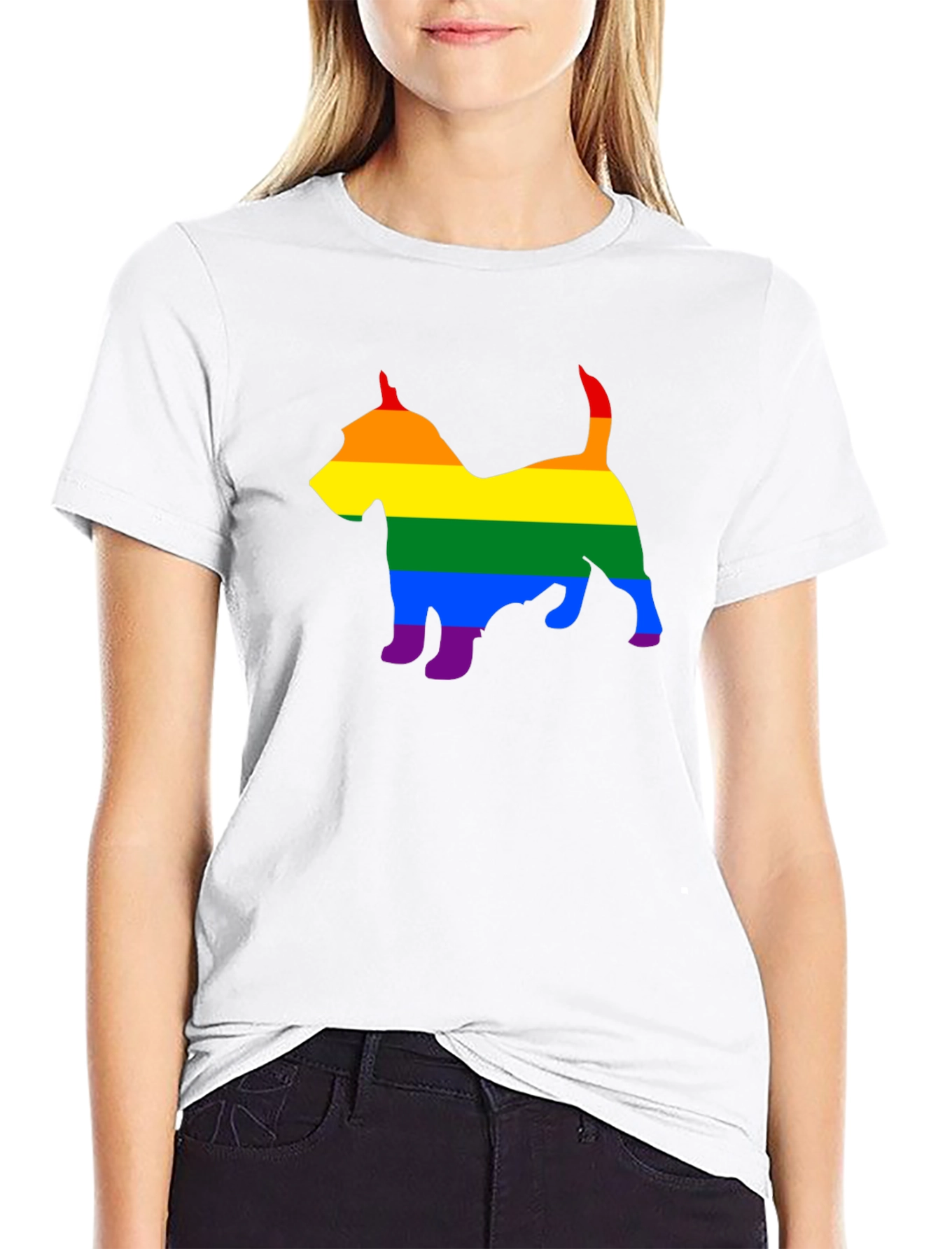 Rainbow Dog Silhouette Tee - Pride Apparel