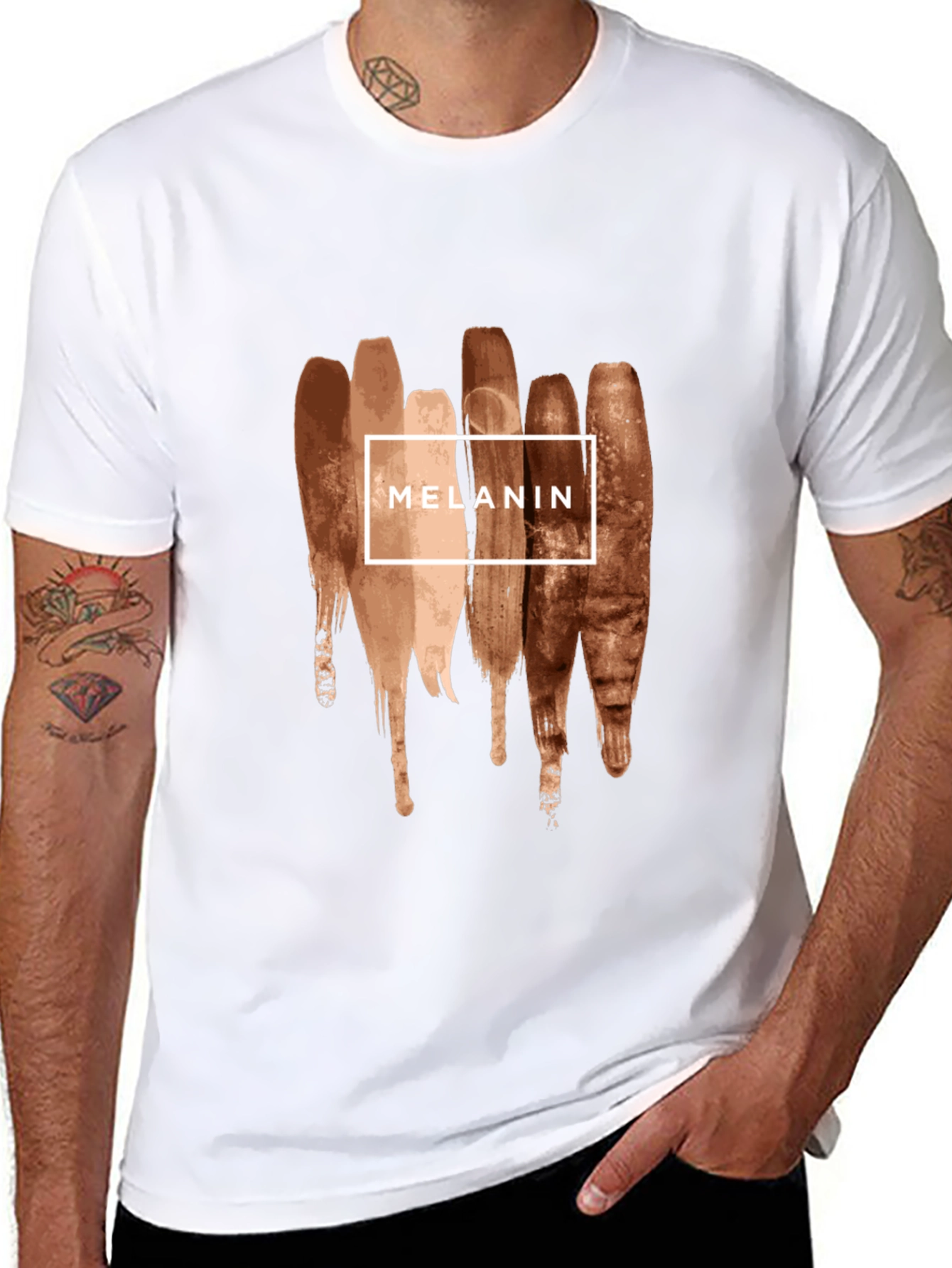 Melanin Brush Stroke Graphic Tee - Black