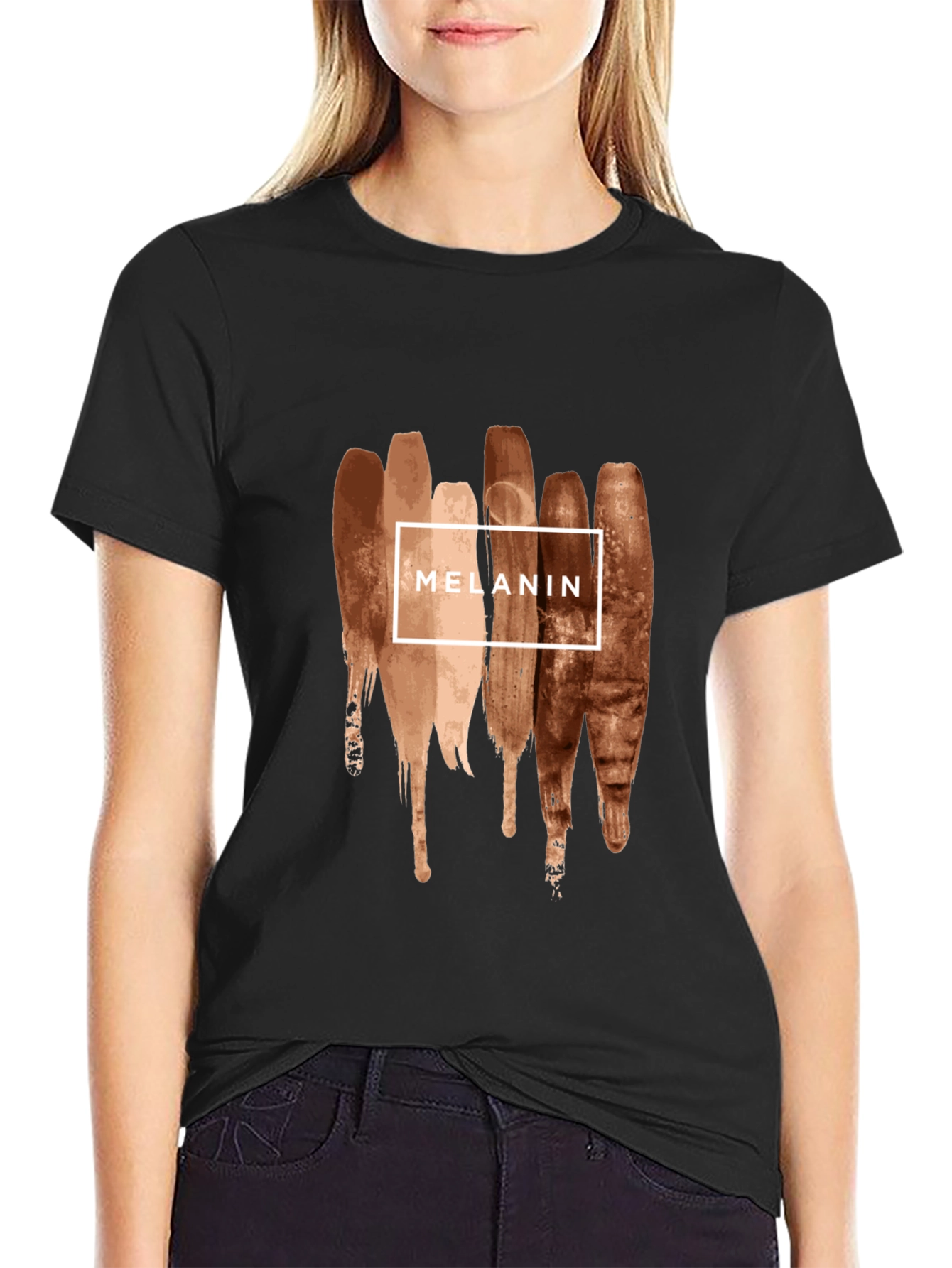 Melanin Brush Stroke Graphic Tee - Black