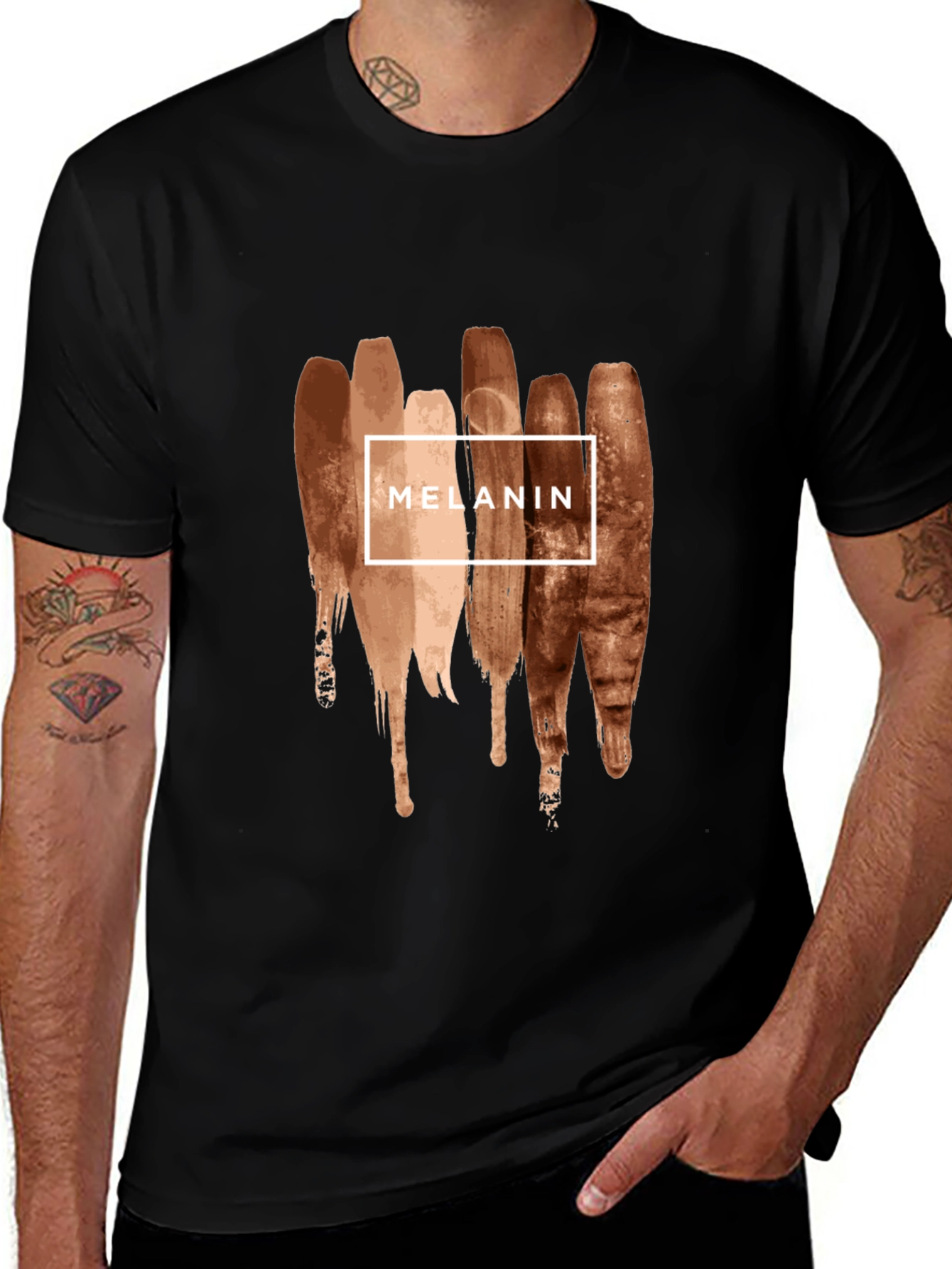 Melanin Brush Stroke Graphic Tee - Black