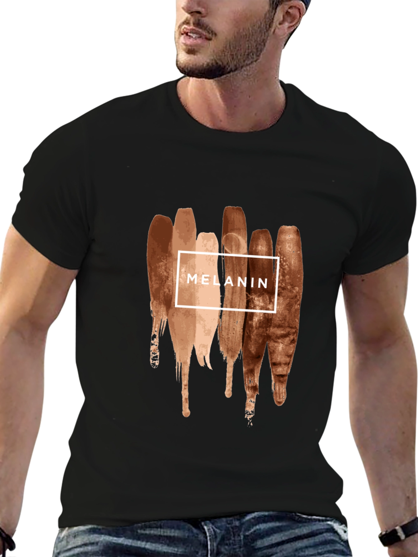 Melanin Brush Stroke Graphic Tee - Black