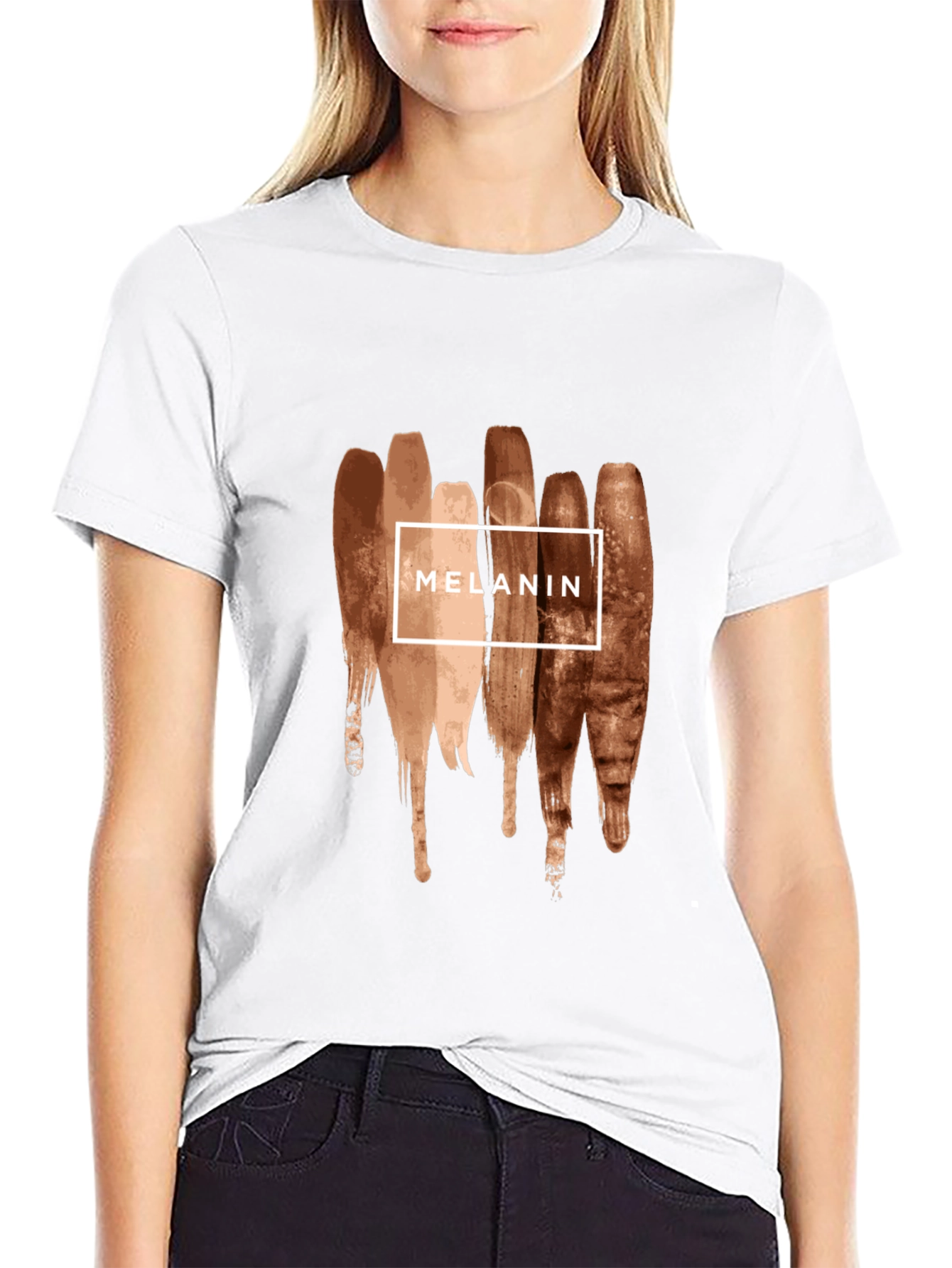 Melanin Brush Stroke Graphic Tee - Black