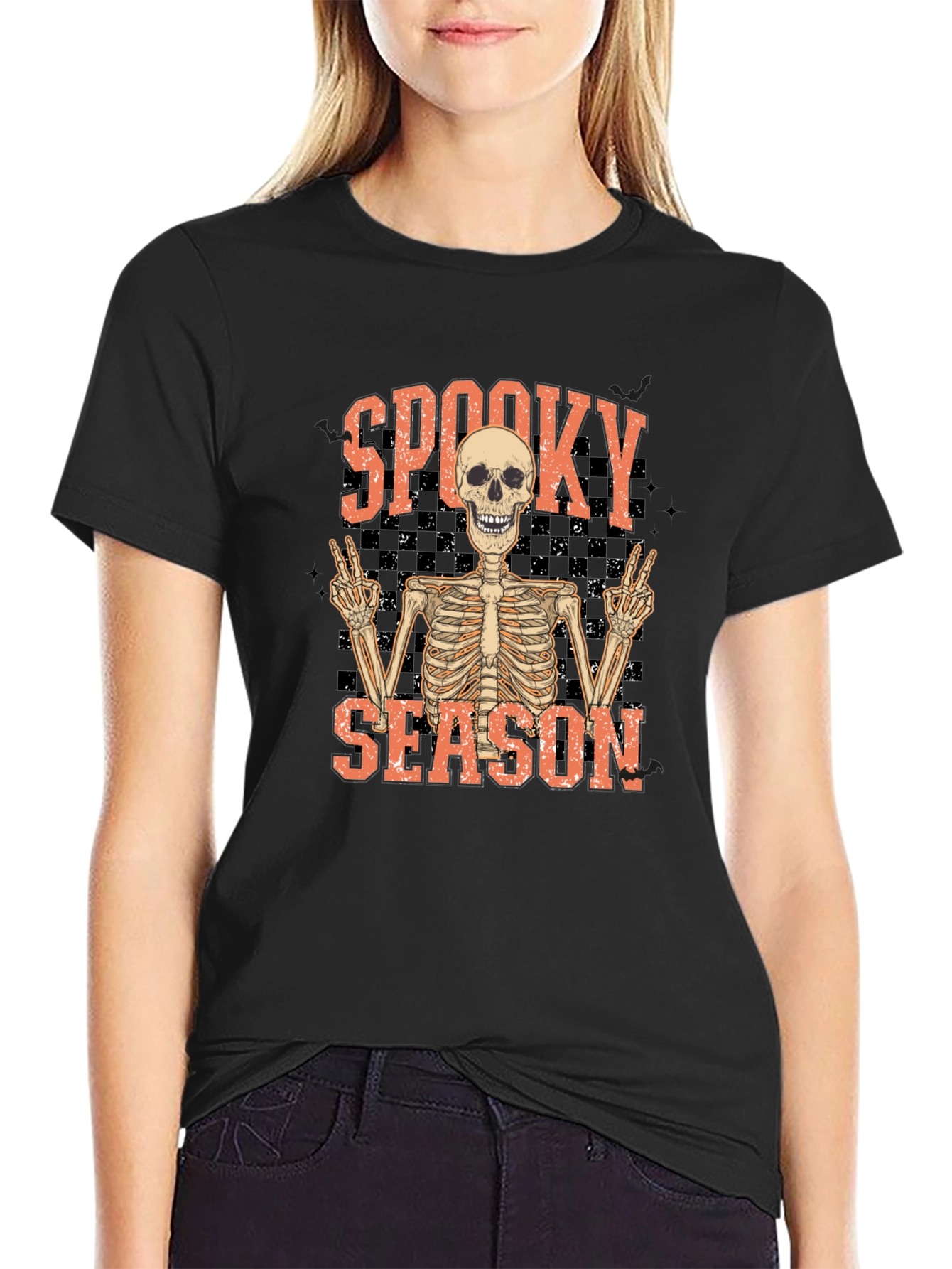 Spooky Season Skeleton Graphic T-Shirt