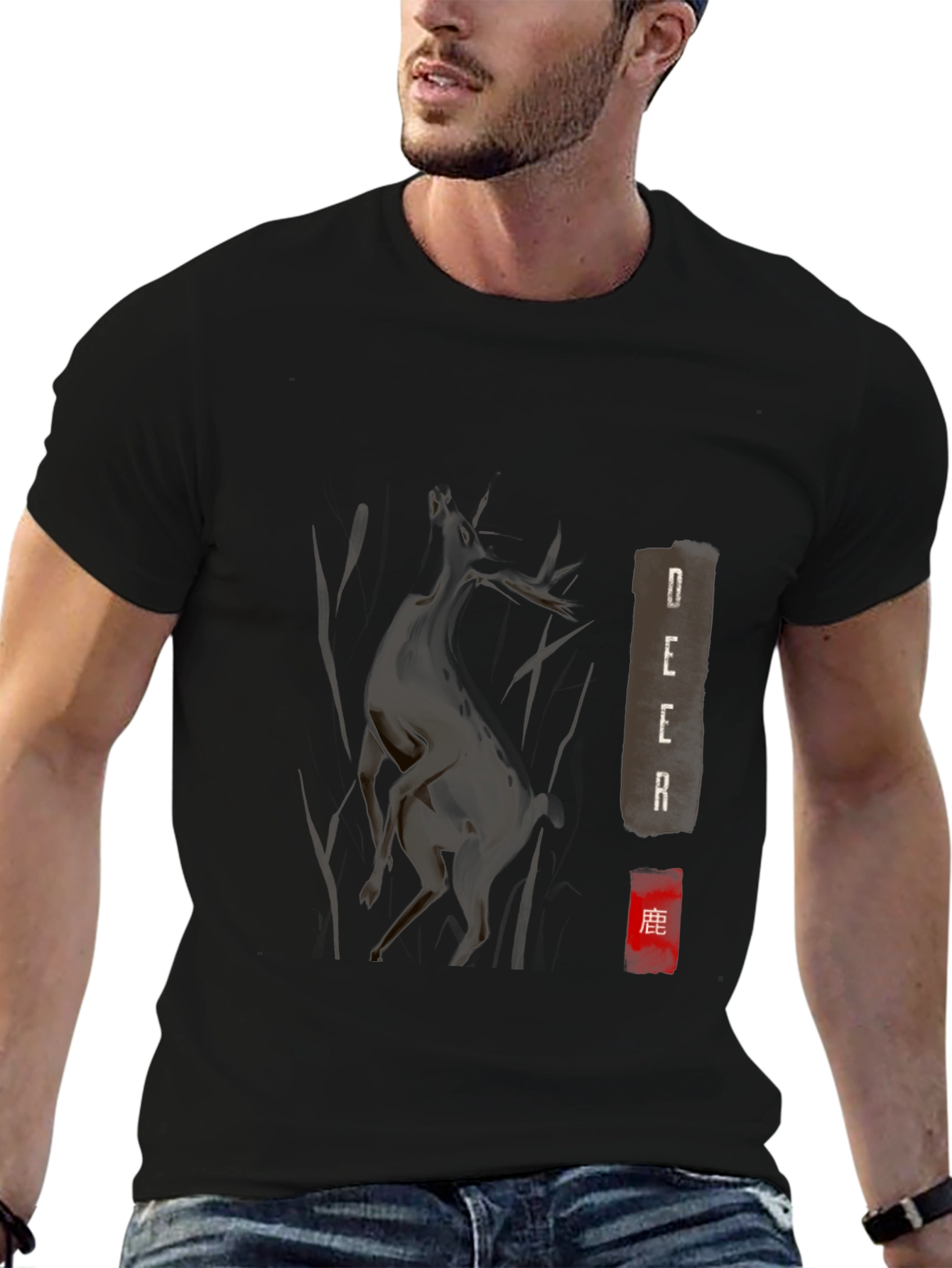 Deer Graphic T-Shirt - Soft Cotton Tee