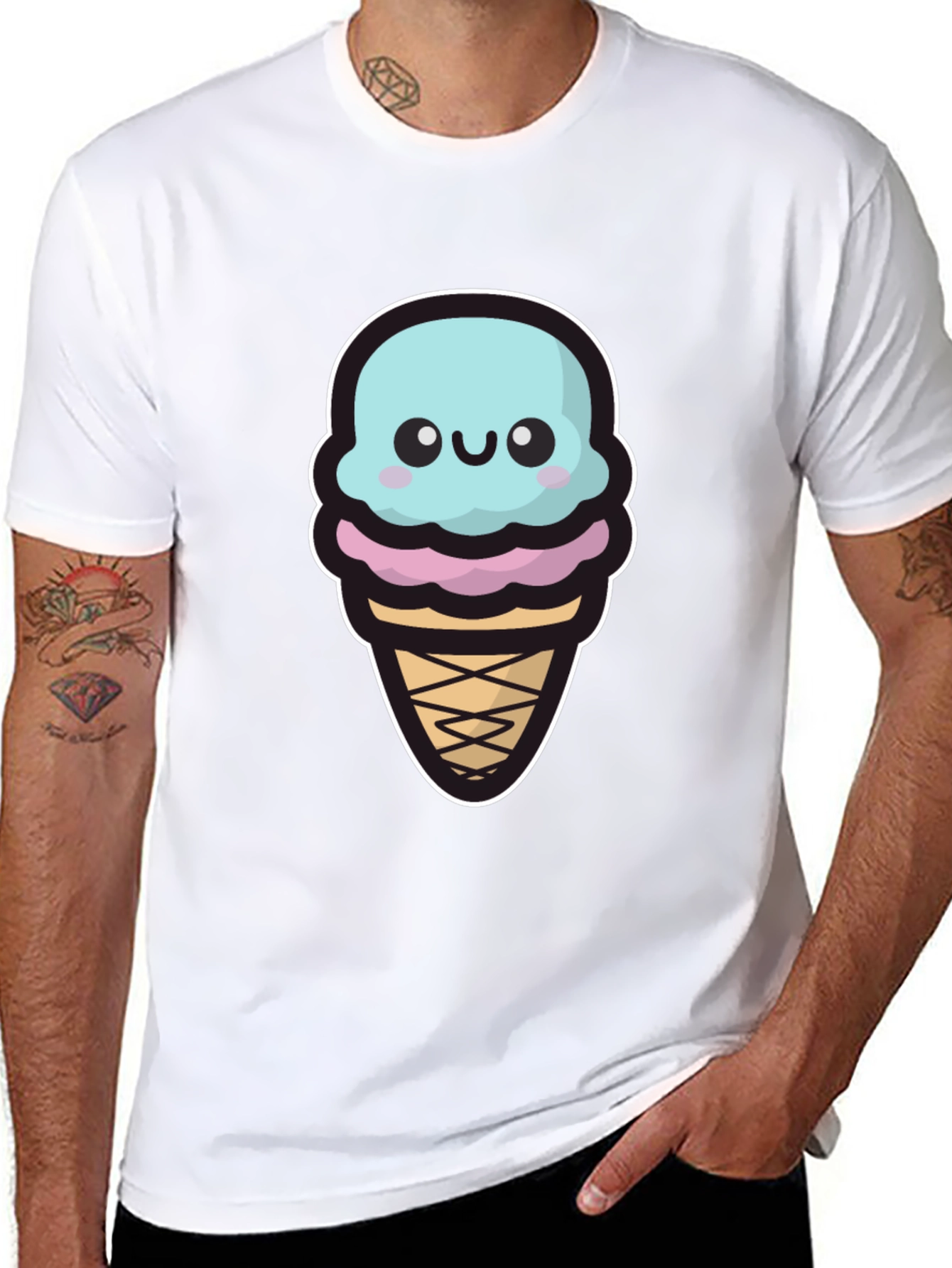 Cute Ice Cream Graphic T-Shirt