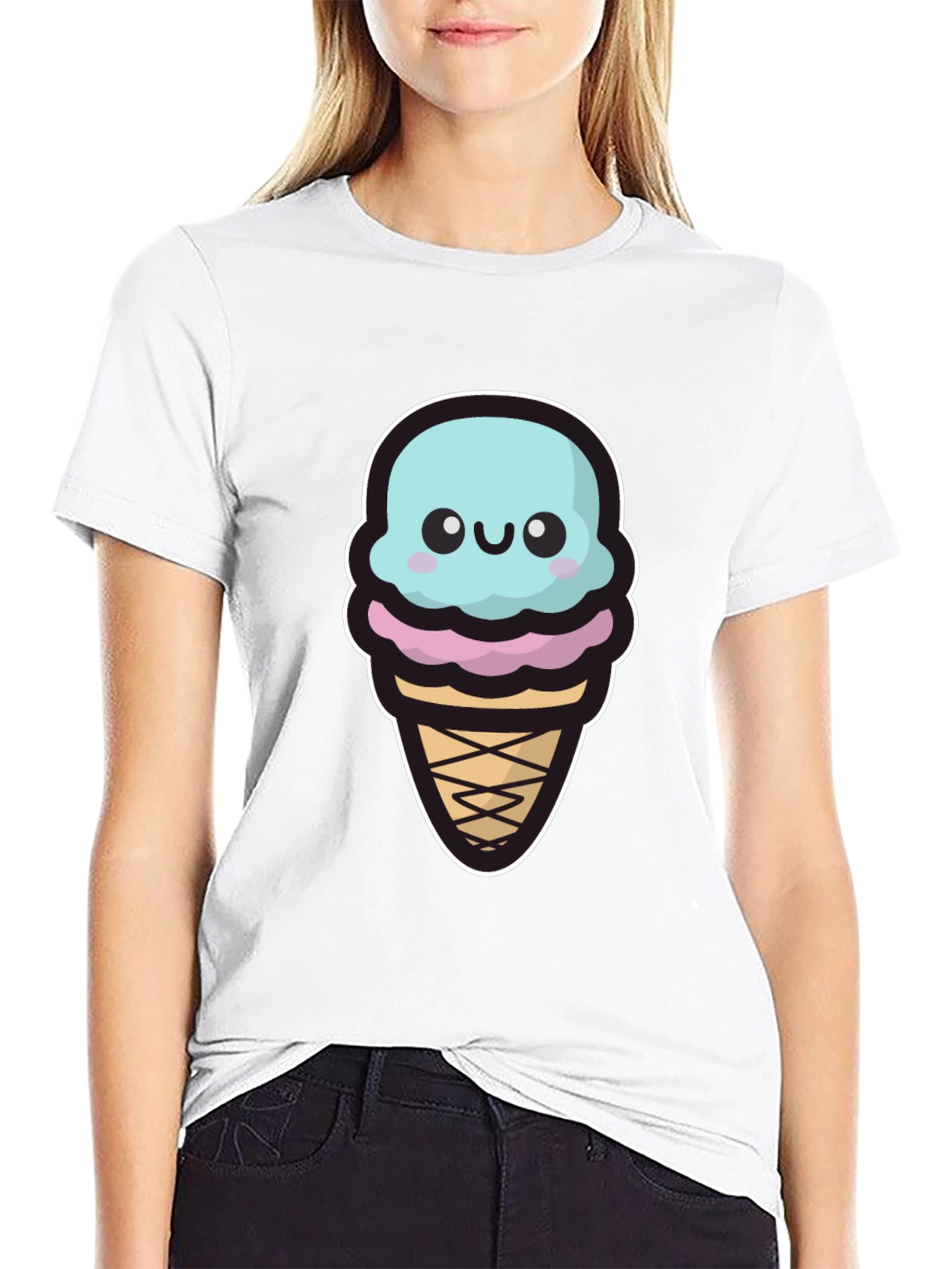 Cute Ice Cream Graphic T-Shirt