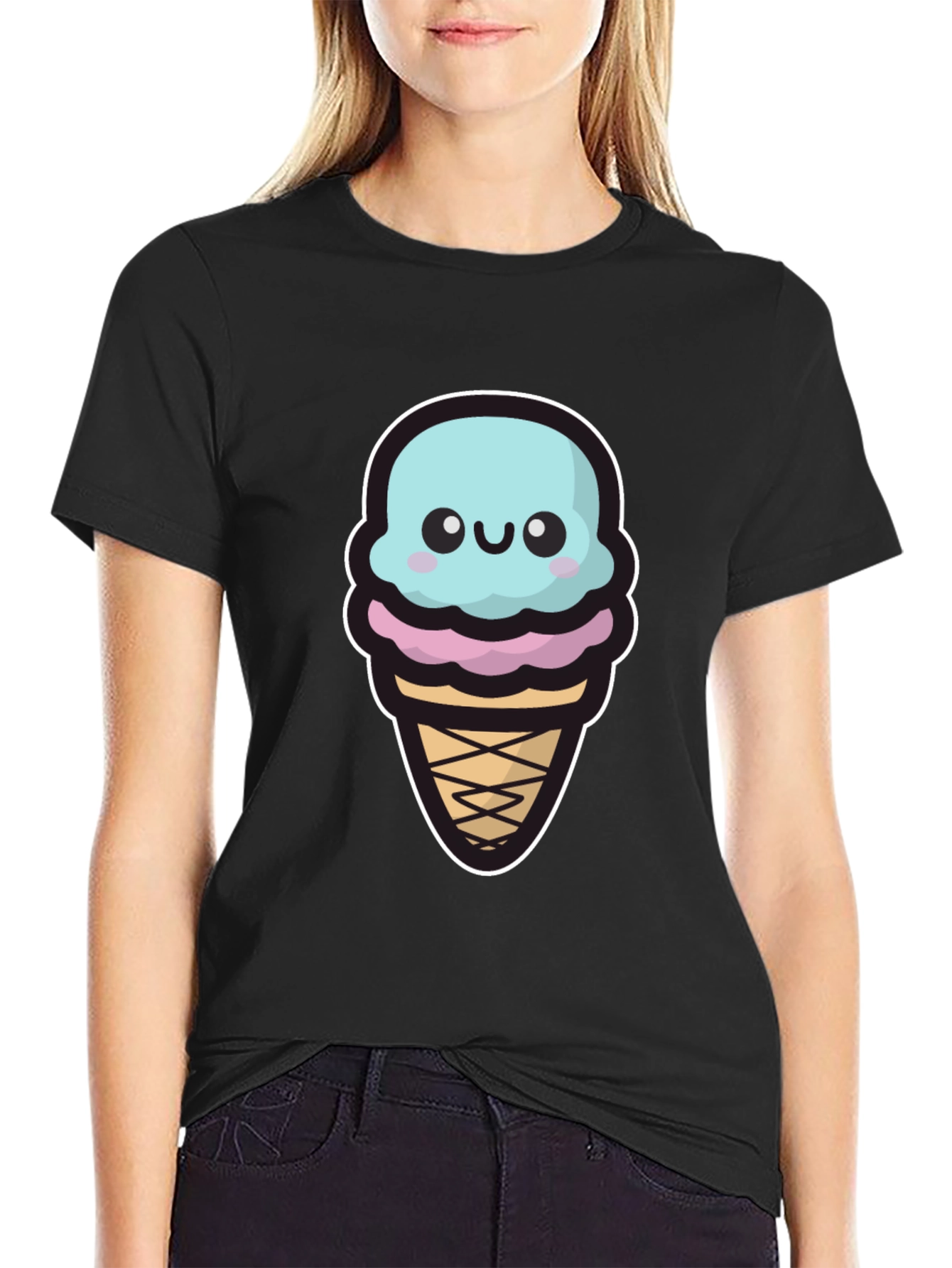 Cute Ice Cream Graphic T-Shirt