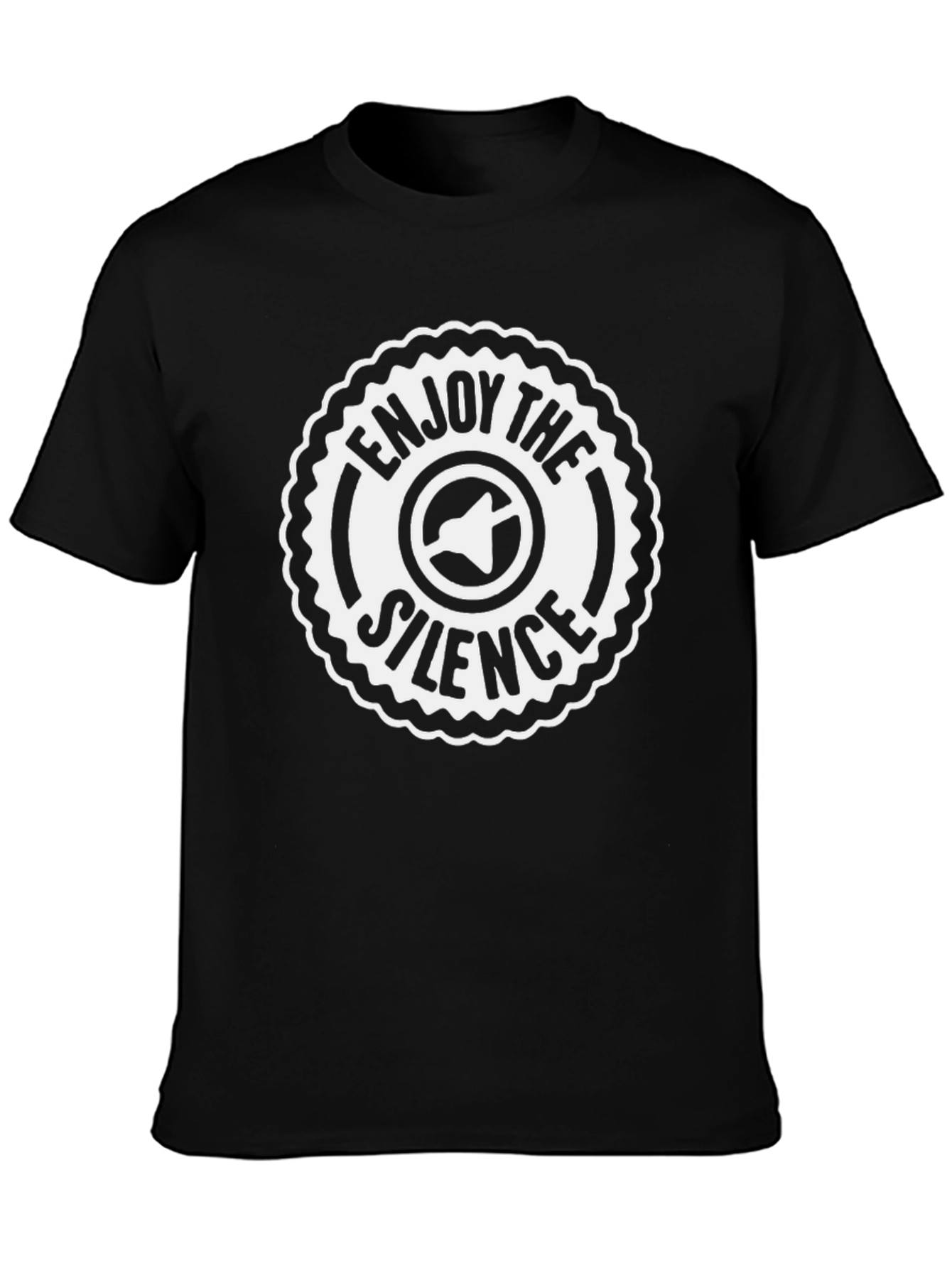 Enjoy The Silence Graphic Tee - Black Crew Neck