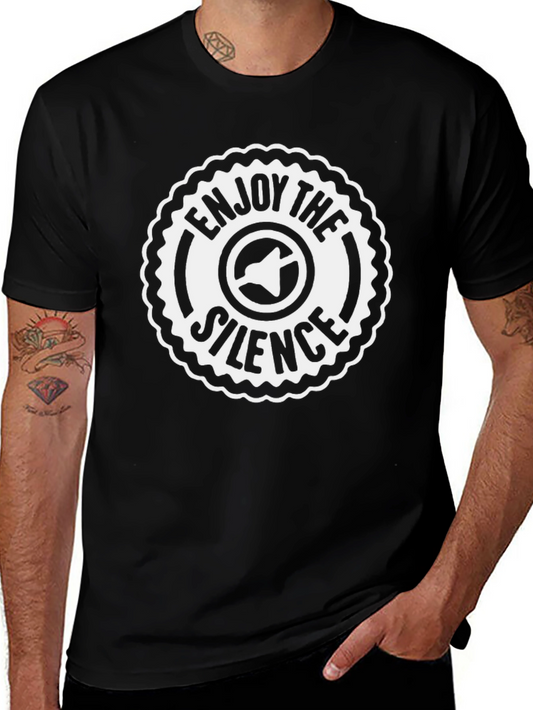 Enjoy The Silence Graphic Tee - Black Crew Neck