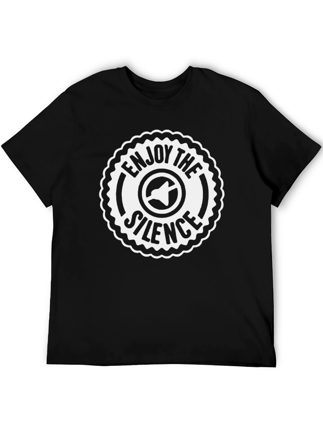 Enjoy The Silence Graphic Tee - Black Crew Neck