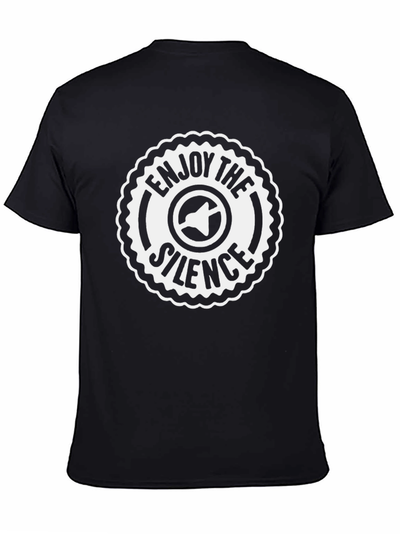 Enjoy The Silence Graphic Tee - Black Crew Neck