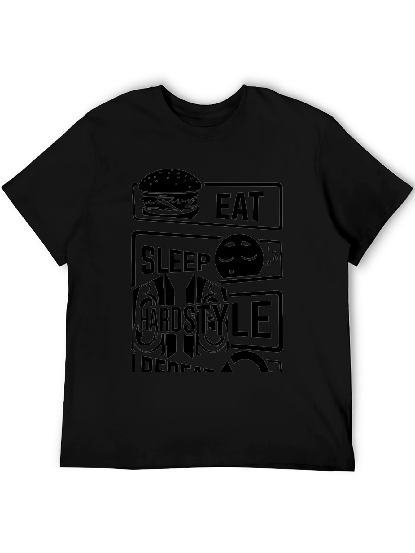 Eat Sleep Hardstyle Repeat Black T-Shirt
