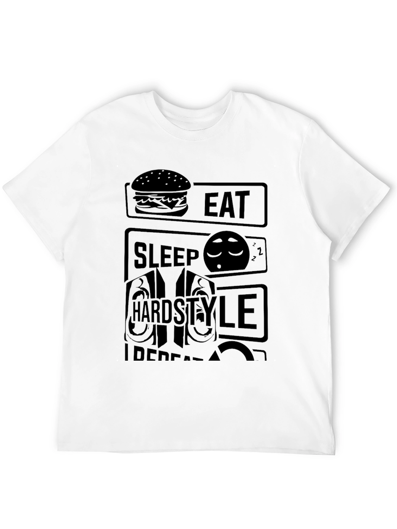 Eat Sleep Hardstyle Repeat Black T-Shirt