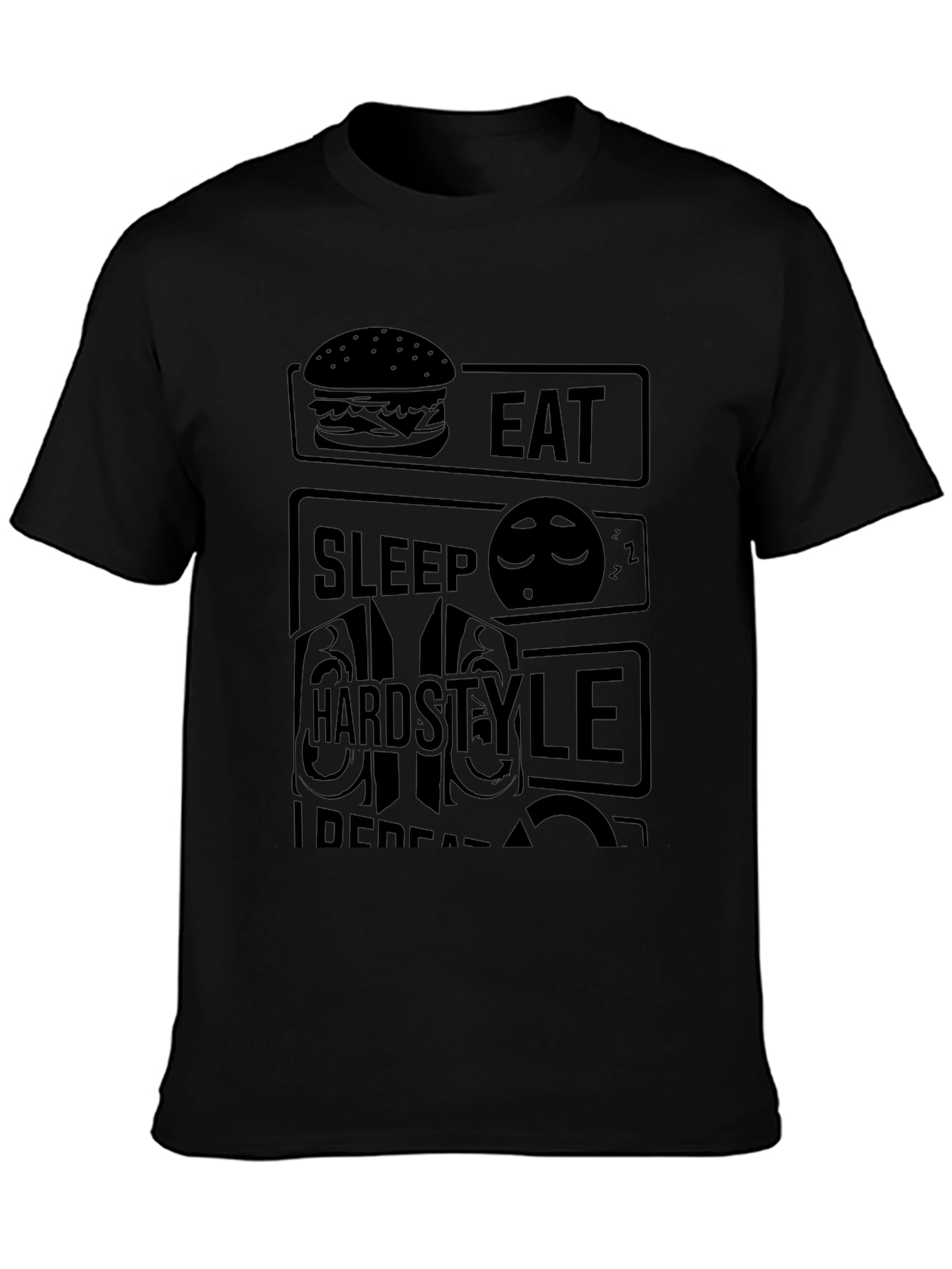 Eat Sleep Hardstyle Repeat Black T-Shirt