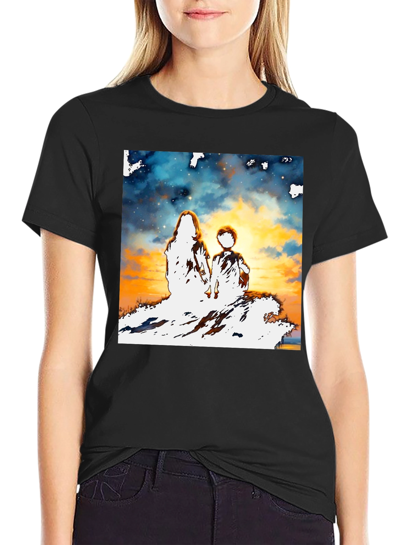 Sunset Child & Mother Graphic Tee
