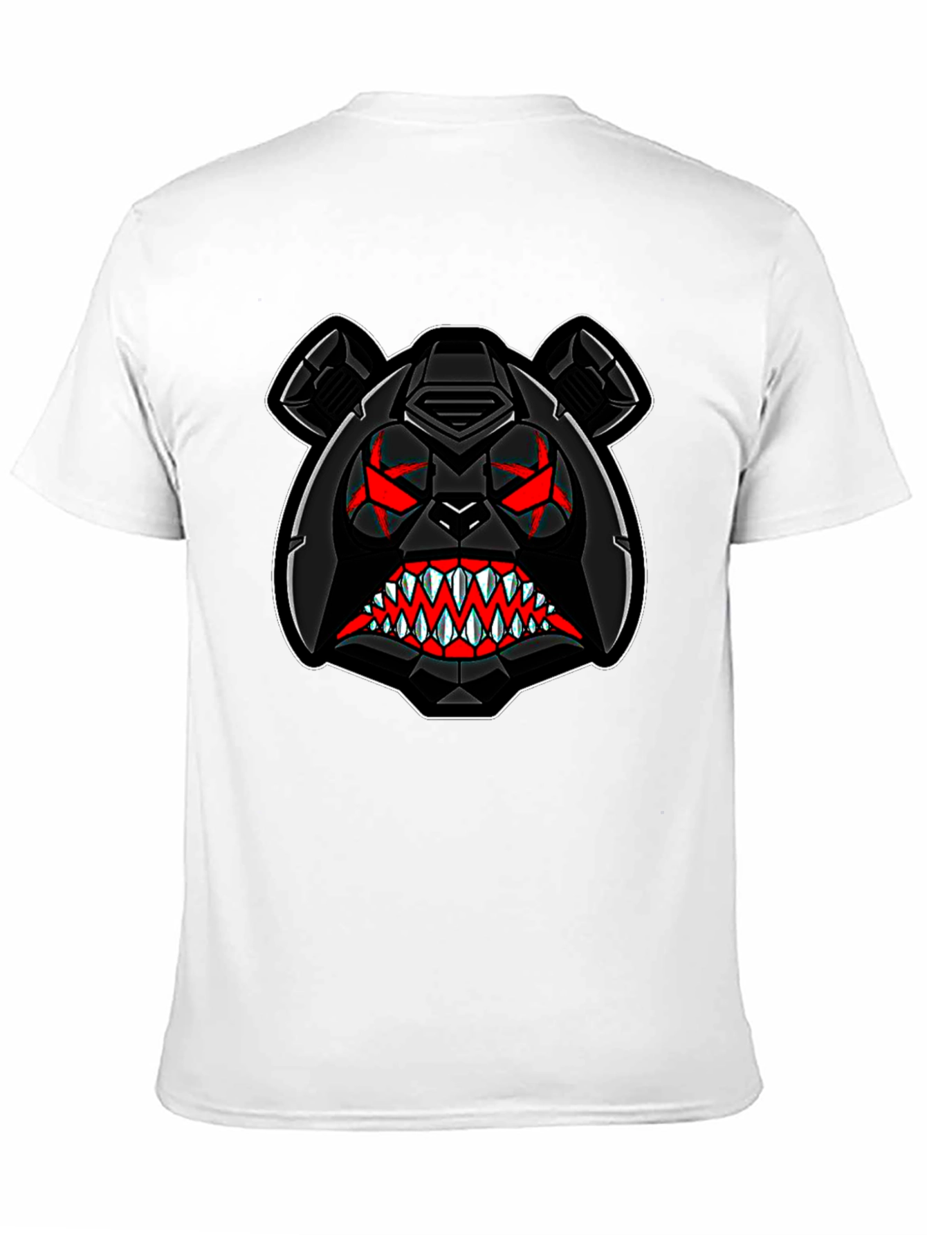 Mens Black T-Shirt with Aggressive Bear Graphic
