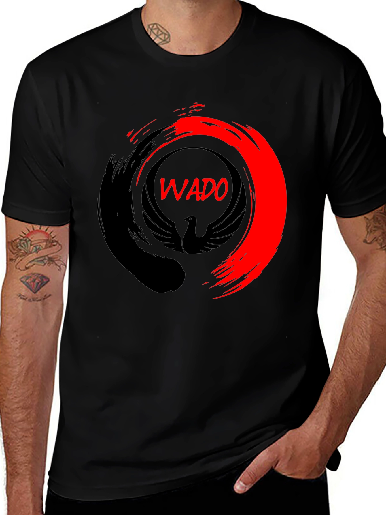 Wado Phoenix Graphic Tee - Stylish Black T-Shirt