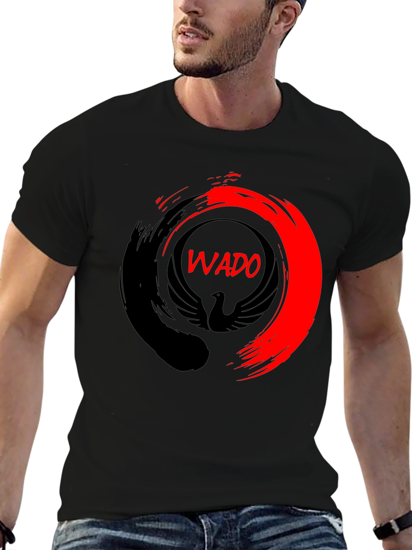 Wado Phoenix Graphic Tee - Stylish Black T-Shirt