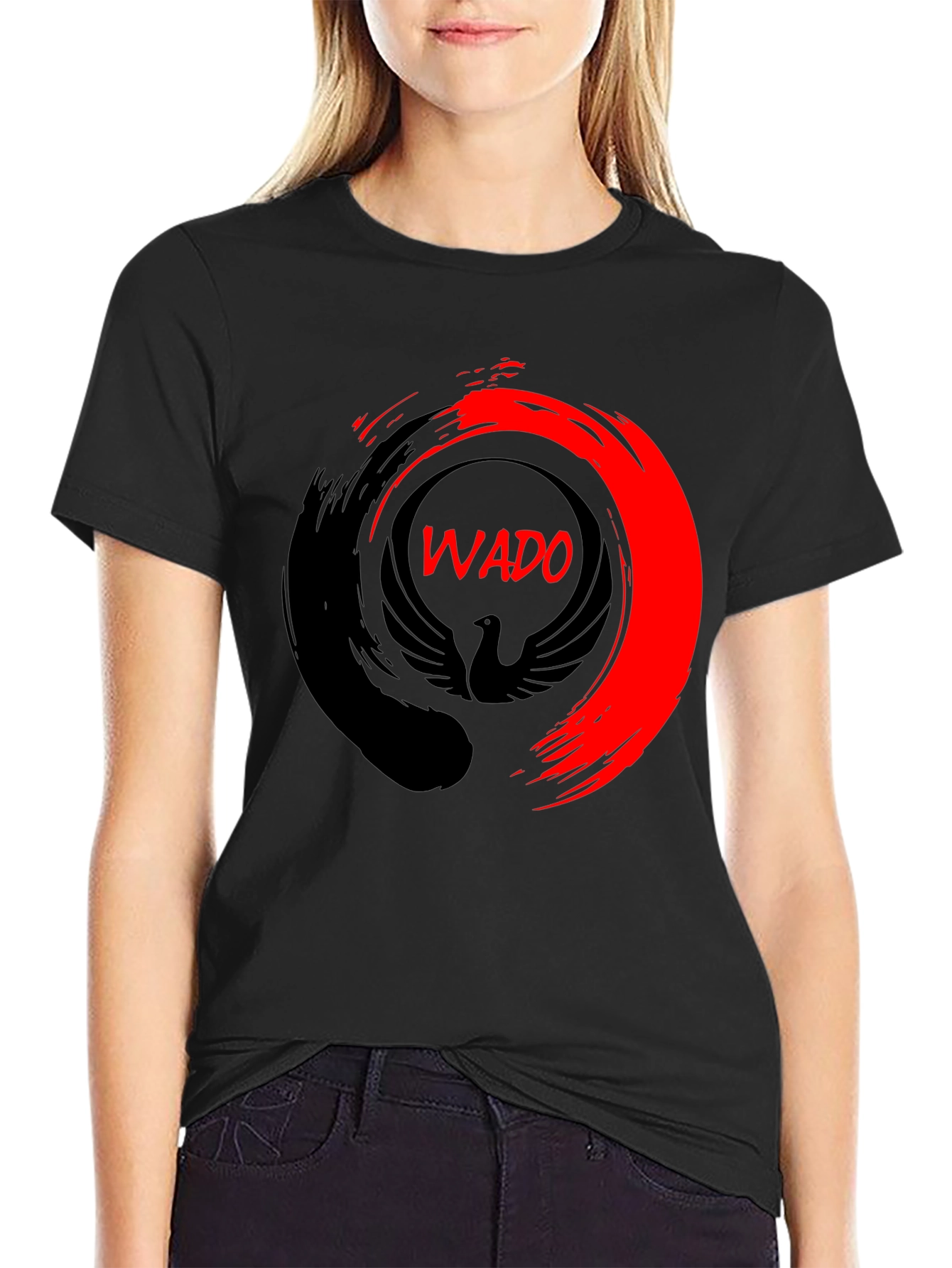 Wado Phoenix Graphic Tee - Stylish Black T-Shirt
