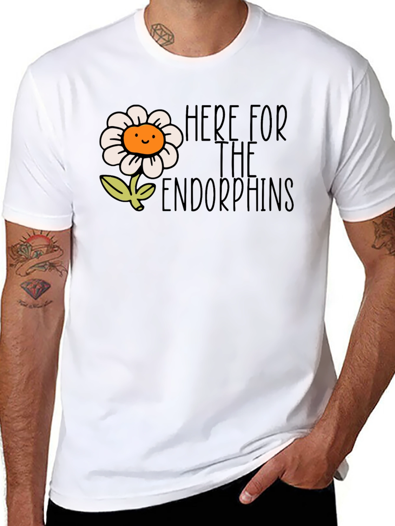 Here for the Endorphins Flower T-Shirt