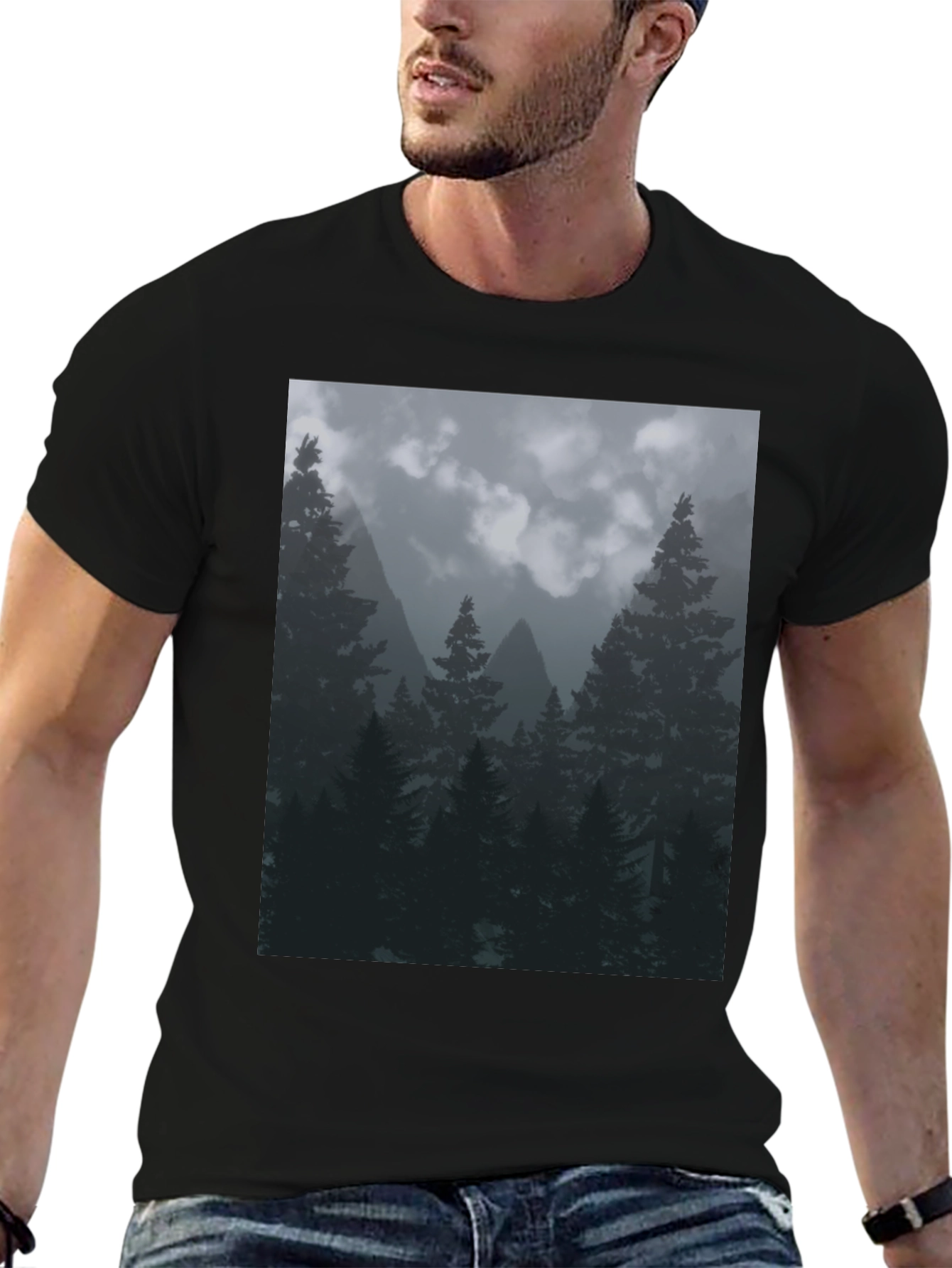 Nature Forest T-Shirt Black