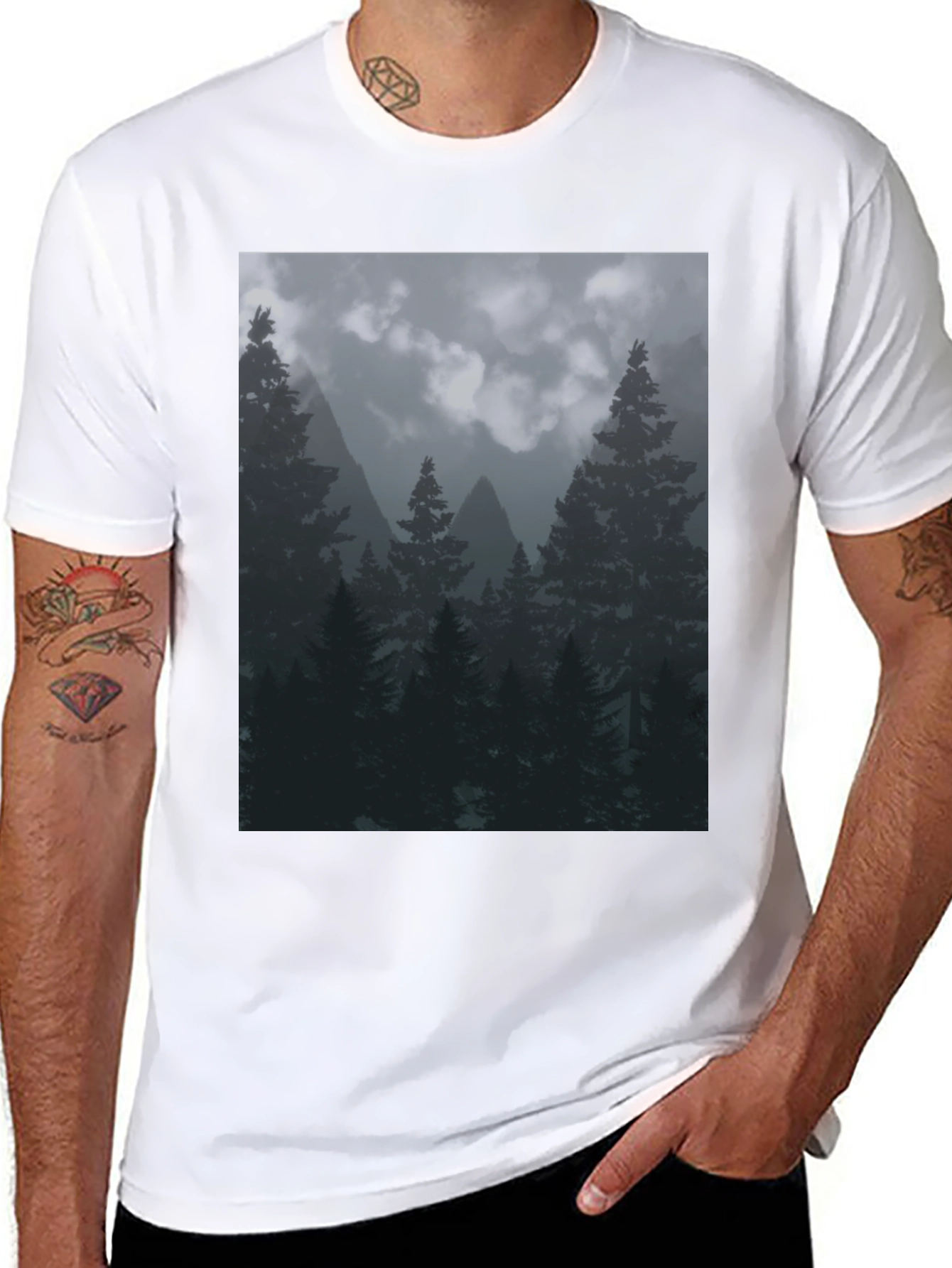 Nature Forest T-Shirt Black