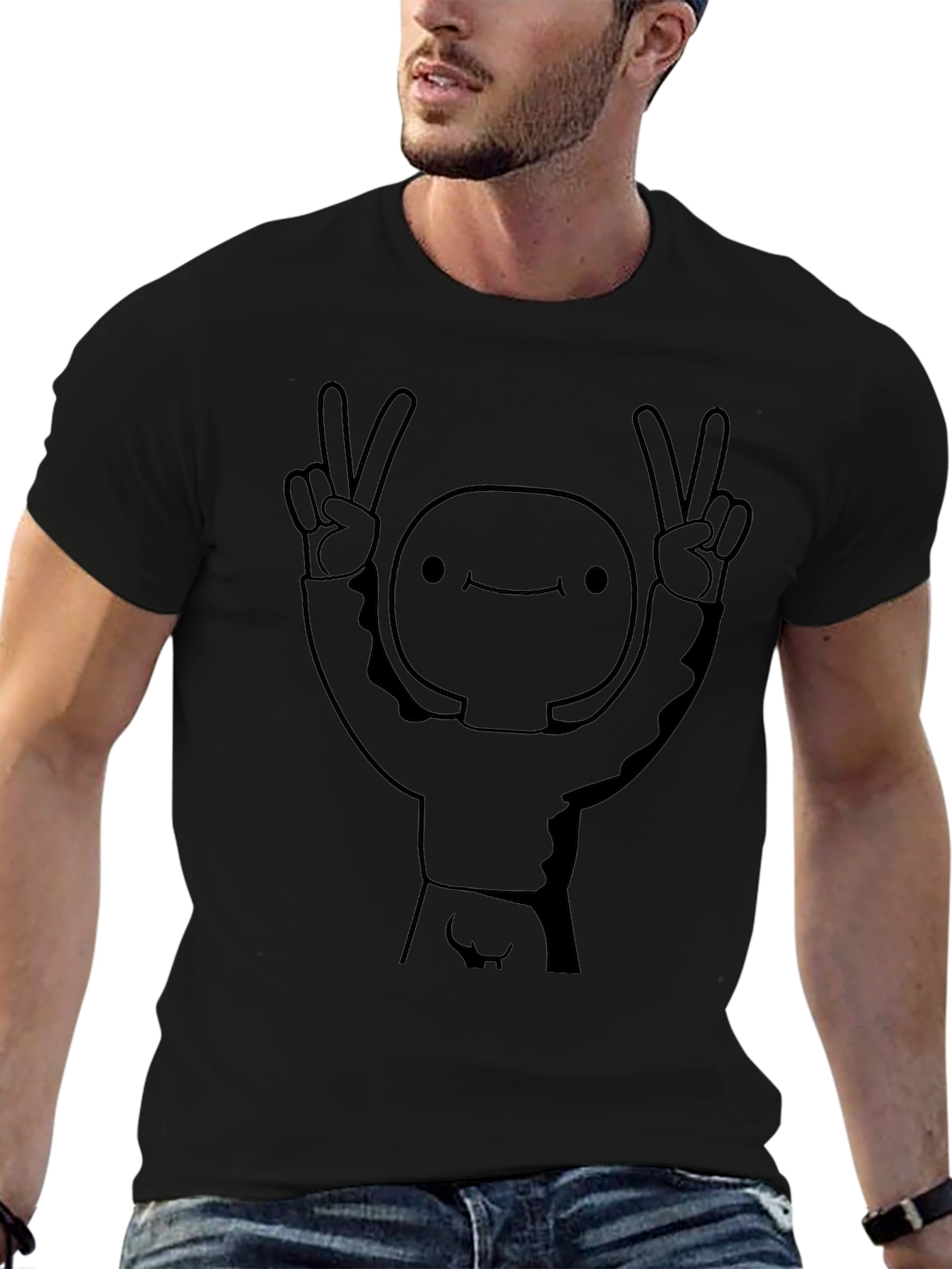 Peace Dude Graphic Black T-Shirt