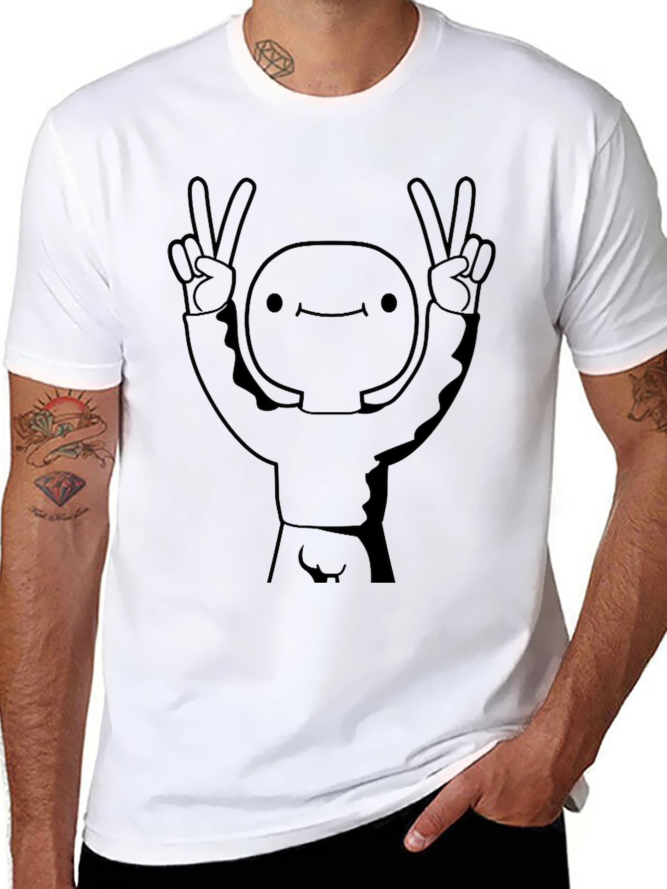 Peace Dude Graphic Black T-Shirt