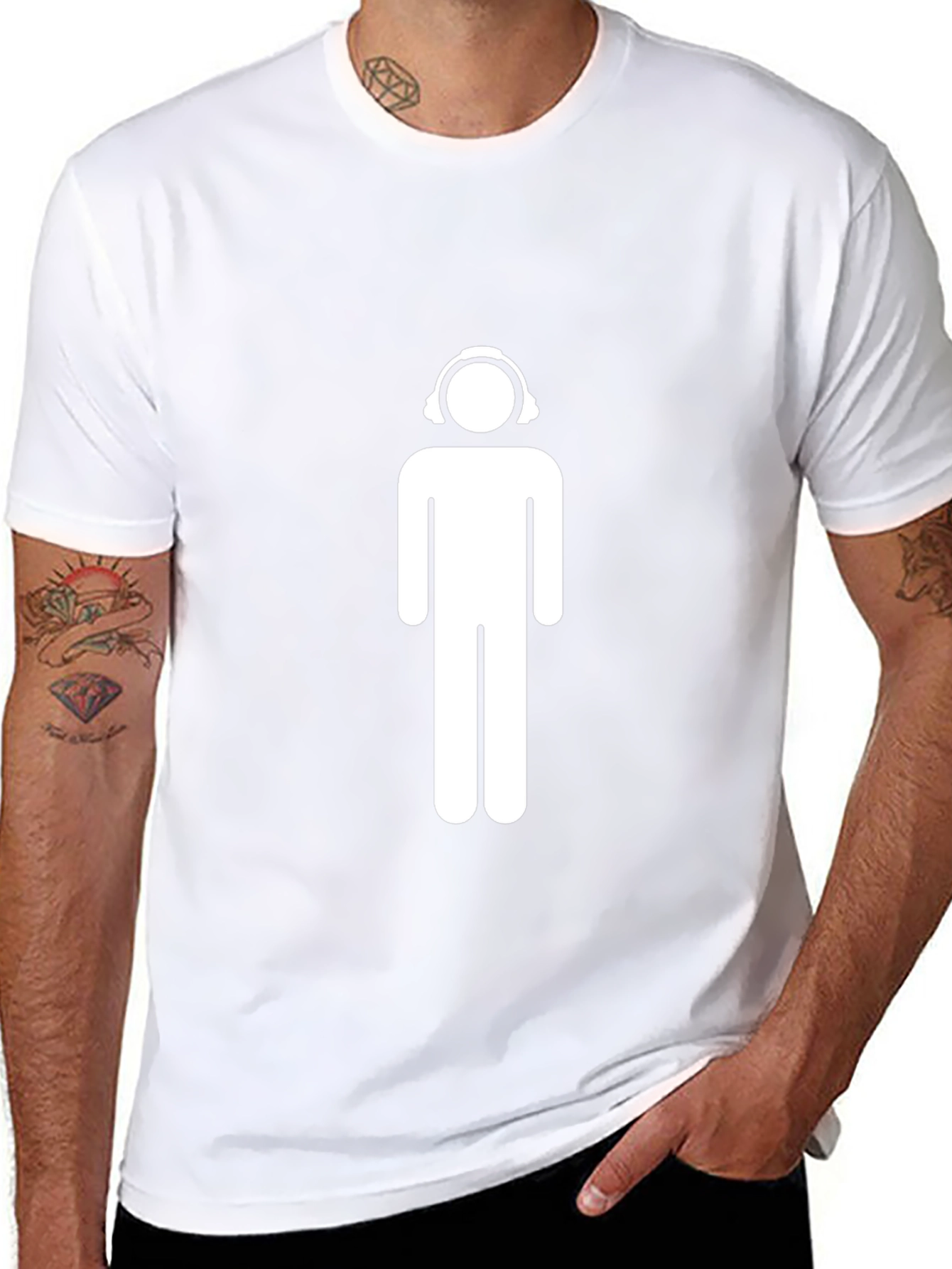 Cool Graphic Tee - Headphone Man Design