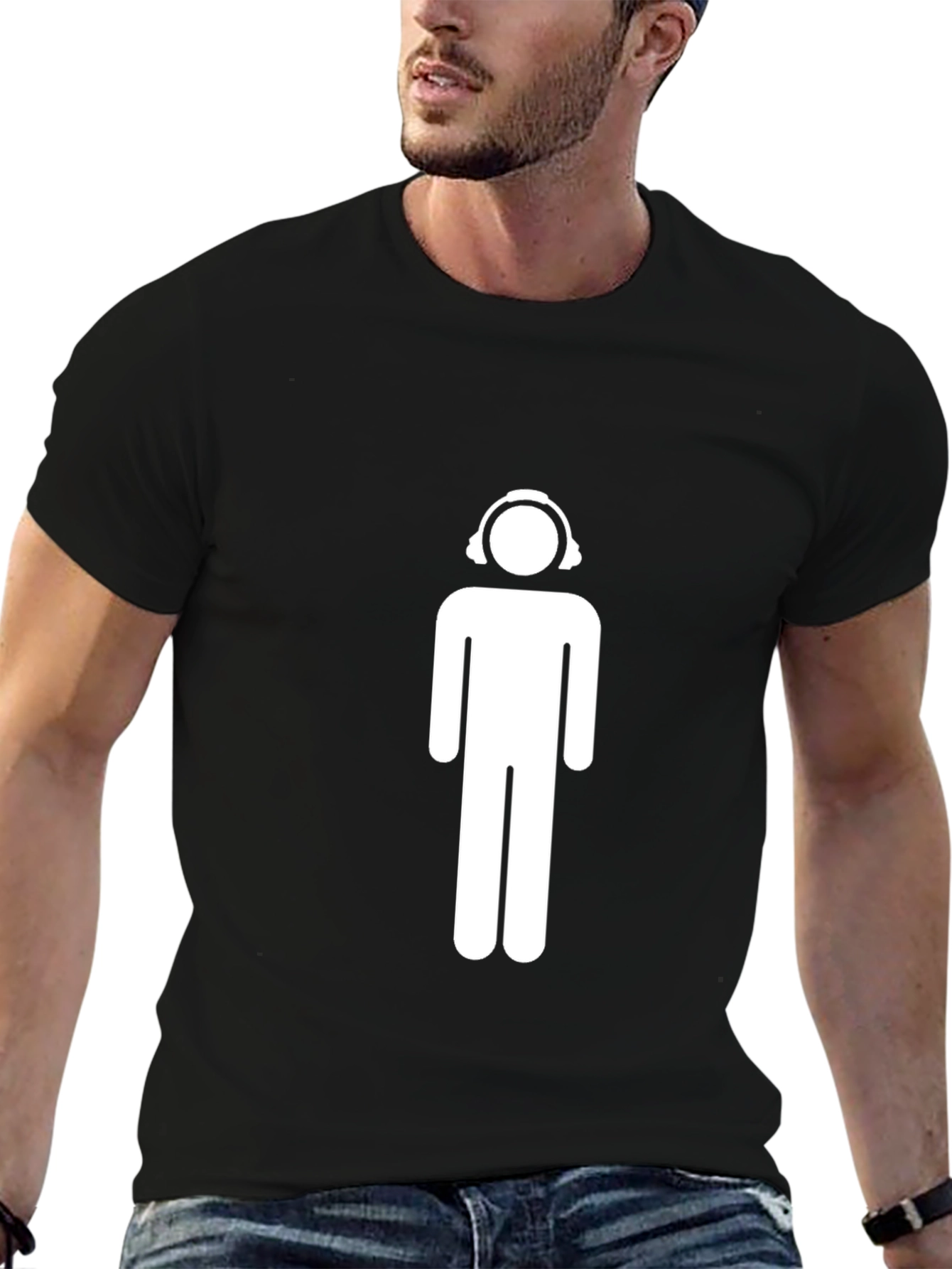 Cool Graphic Tee - Headphone Man Design