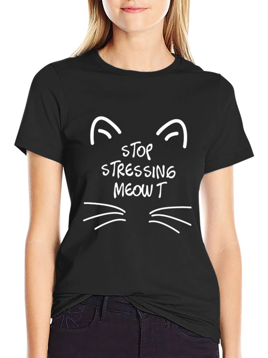 Stop Stressing Meowt Black Cat T-Shirt