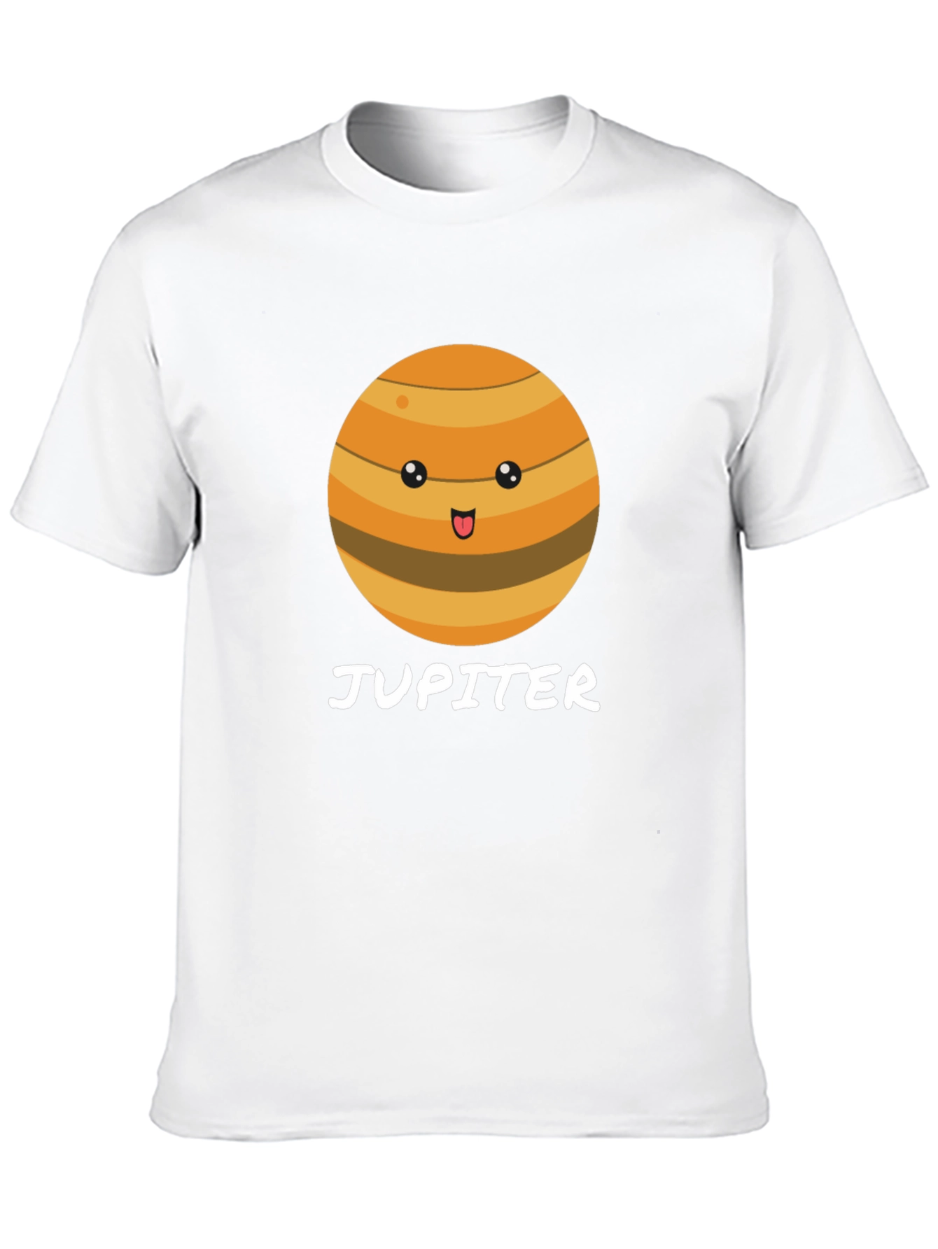 Cute Jupiter Planet Graphic Black T-Shirt