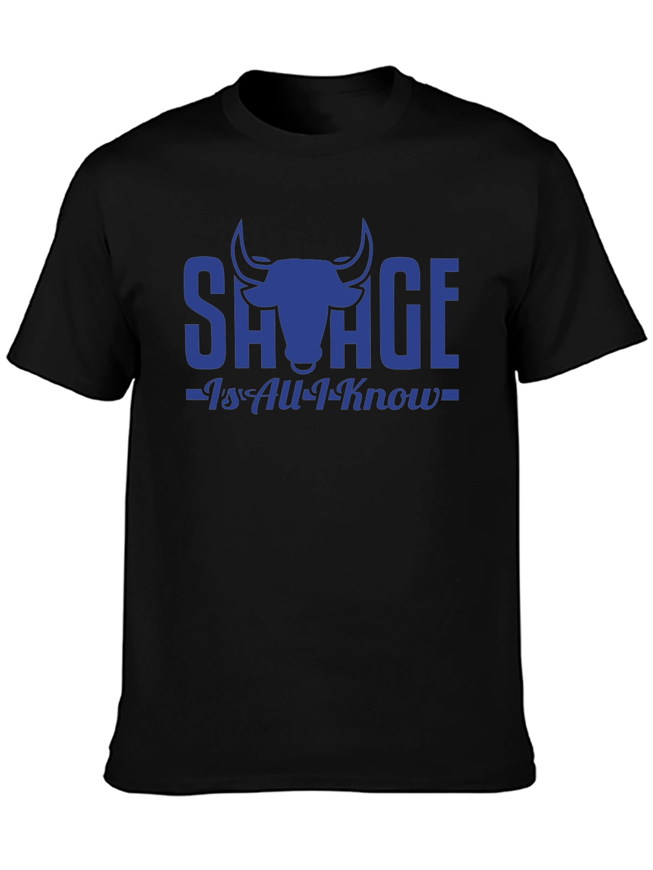 Savage Bull Graphic Print Black T-Shirt
