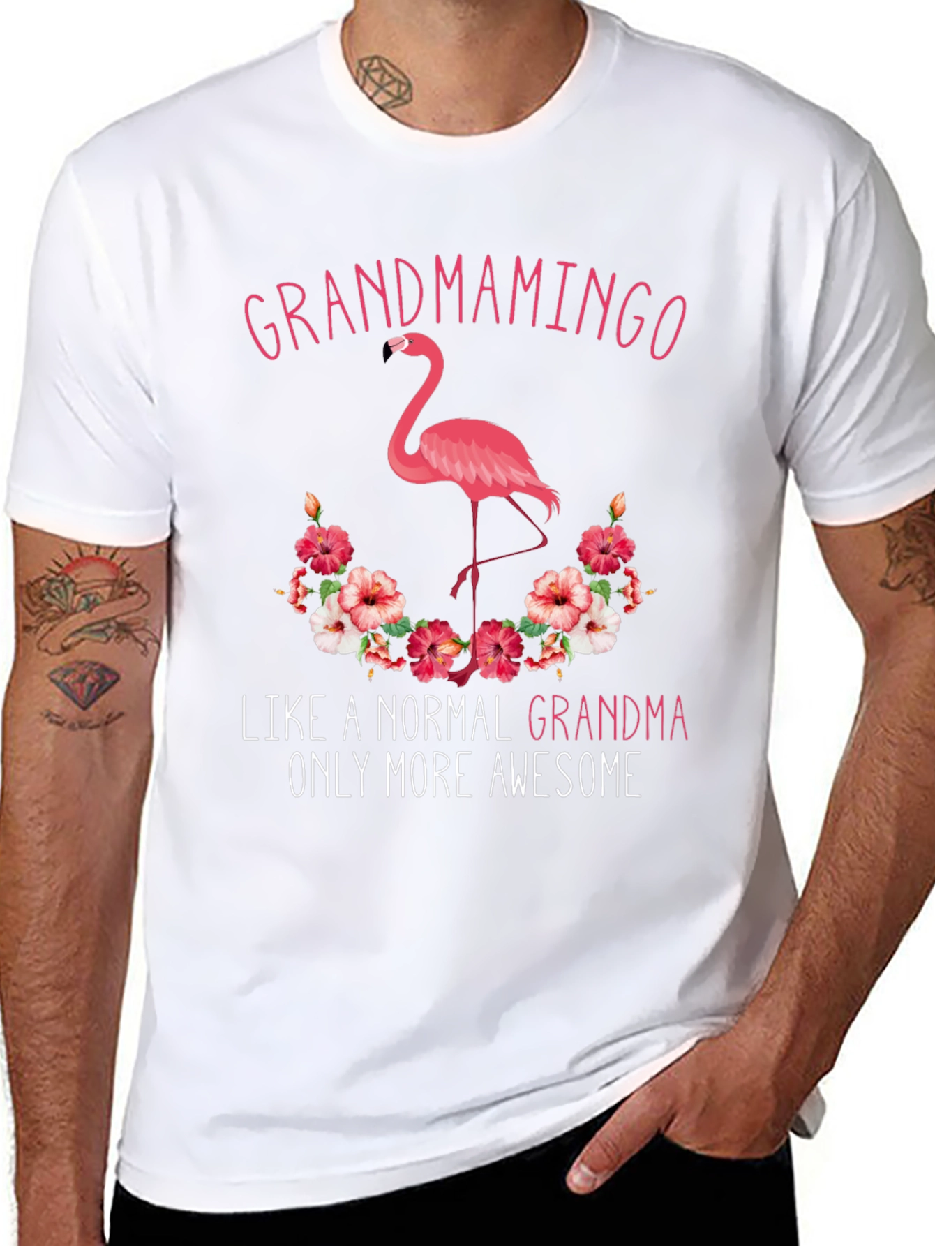 Grandmamingo T-Shirt - Awesome Grandma Flamingo Tee