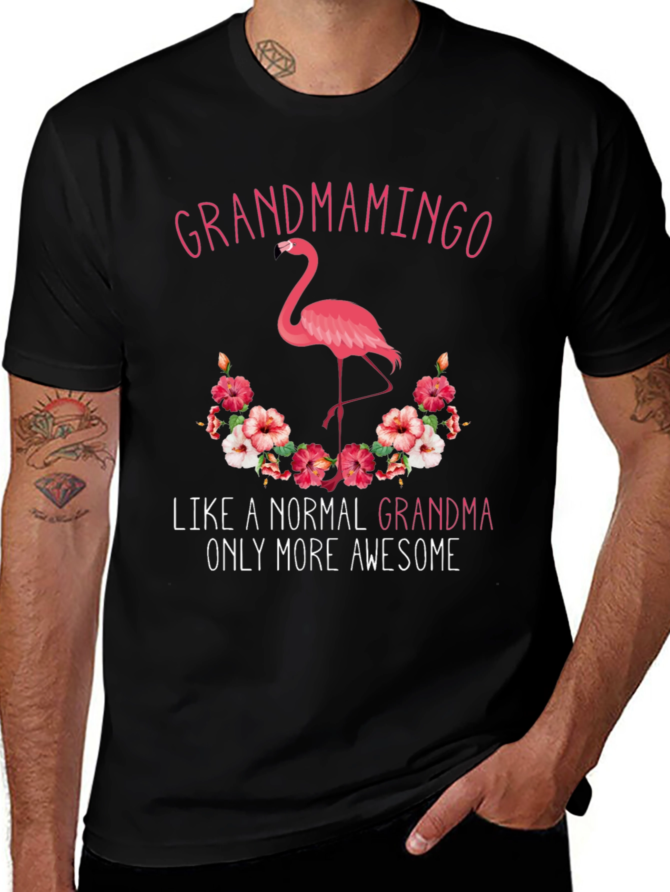 Grandmamingo T-Shirt - Awesome Grandma Flamingo Tee