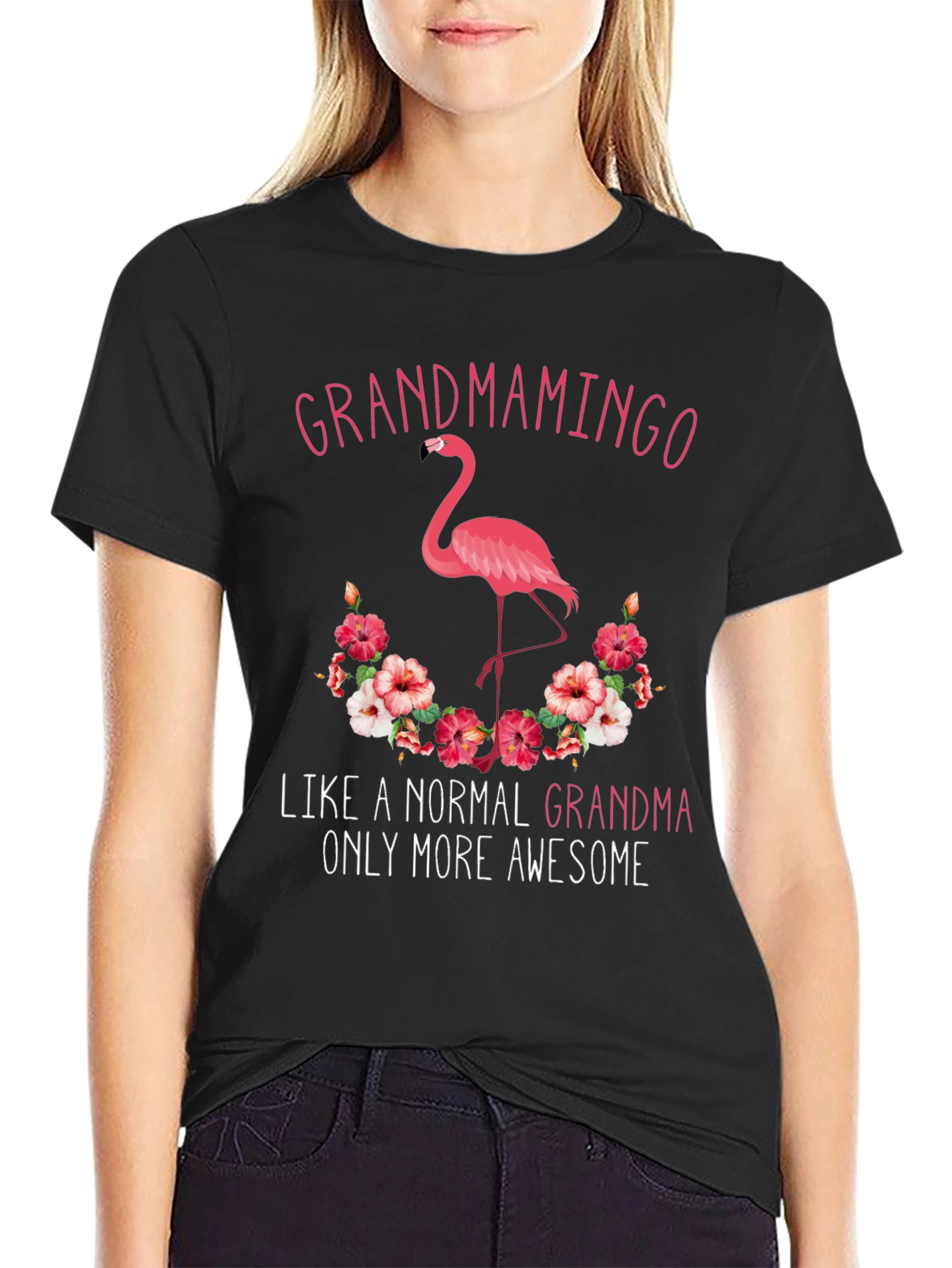 Grandmamingo T-Shirt - Awesome Grandma Flamingo Tee
