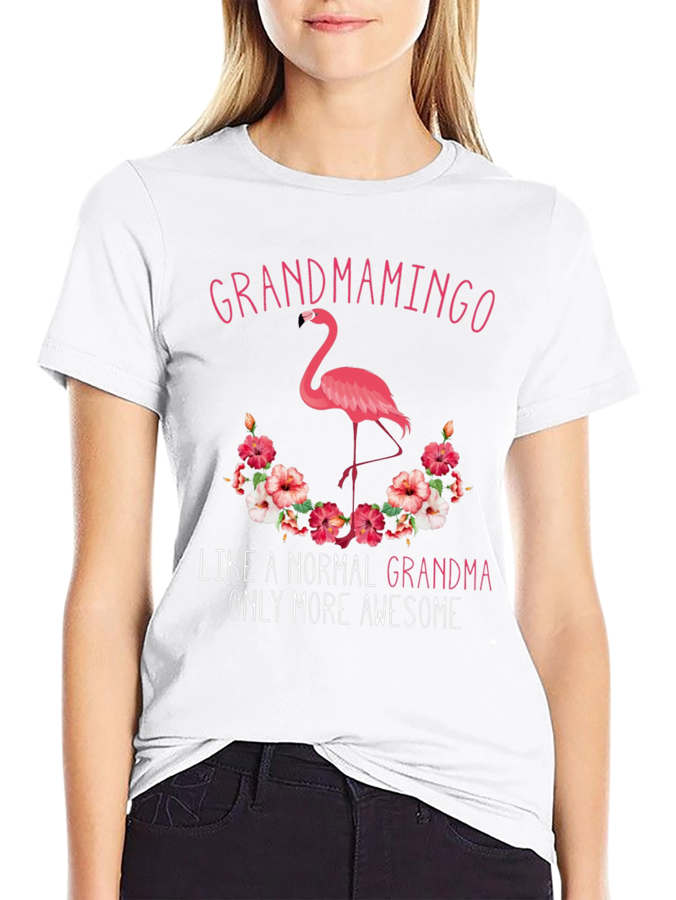 Grandmamingo T-Shirt - Awesome Grandma Flamingo Tee