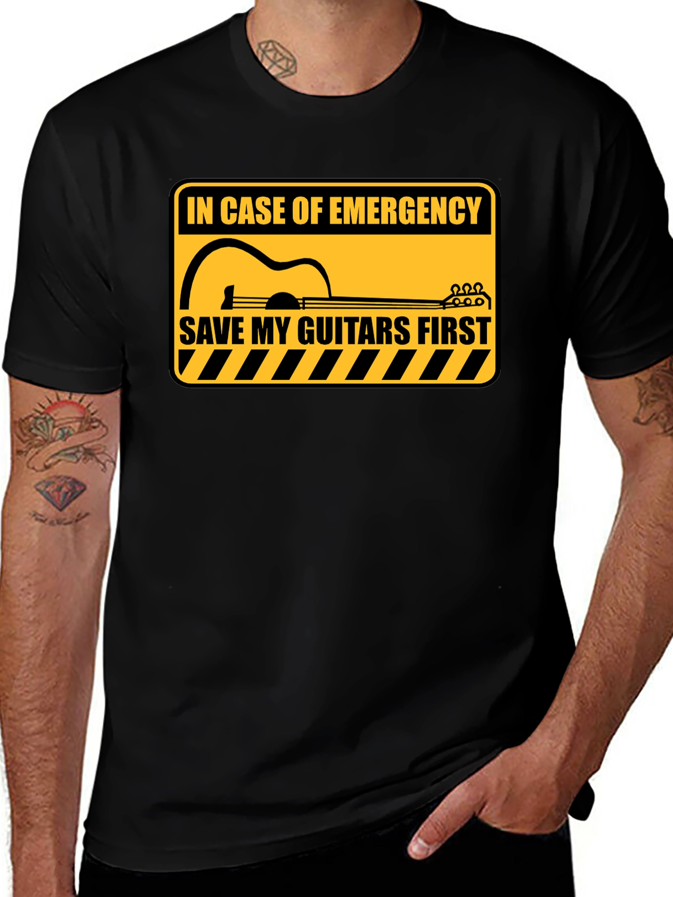 Save My Guitars T-Shirt - Musician Emergency Tee