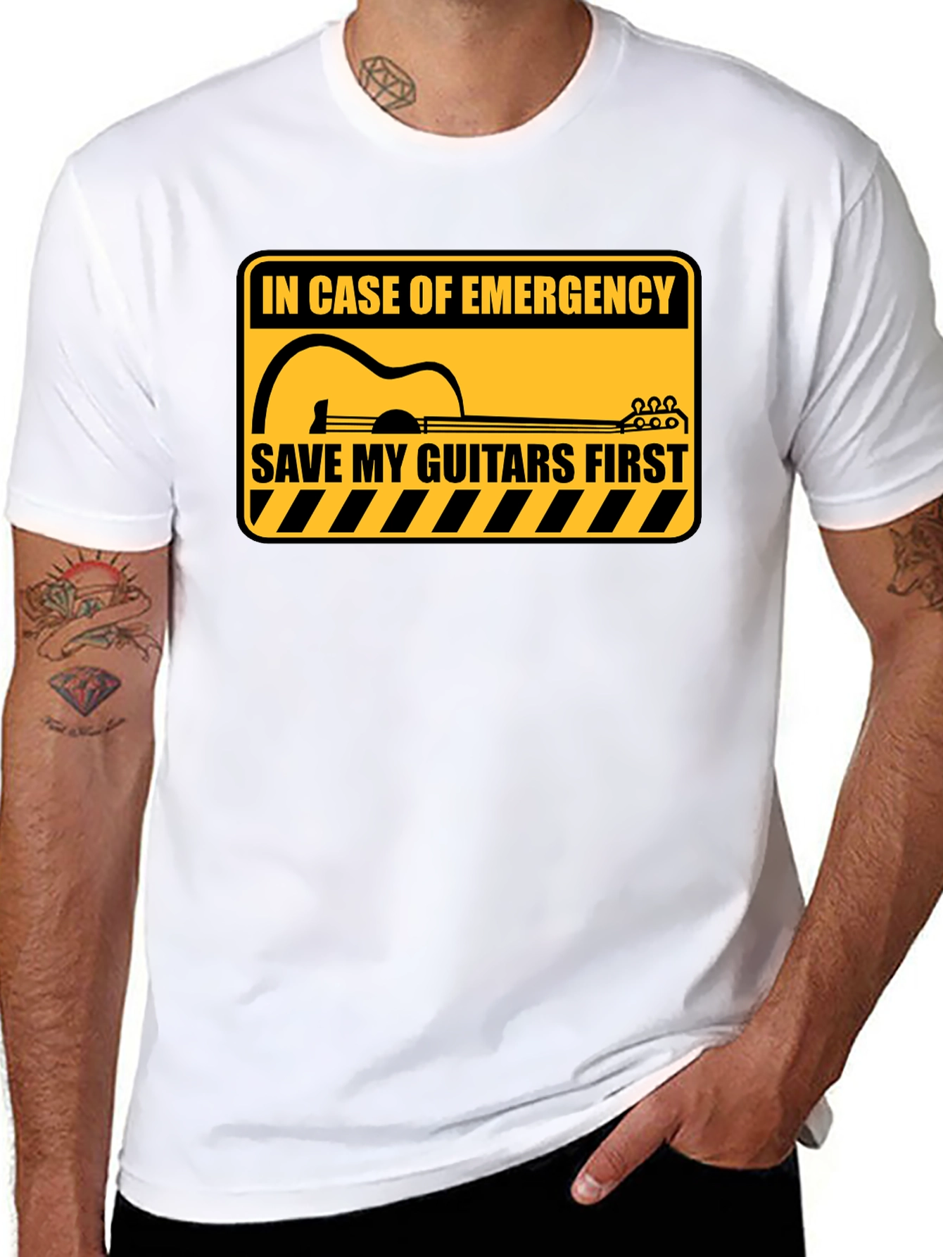 Save My Guitars T-Shirt - Musician Emergency Tee