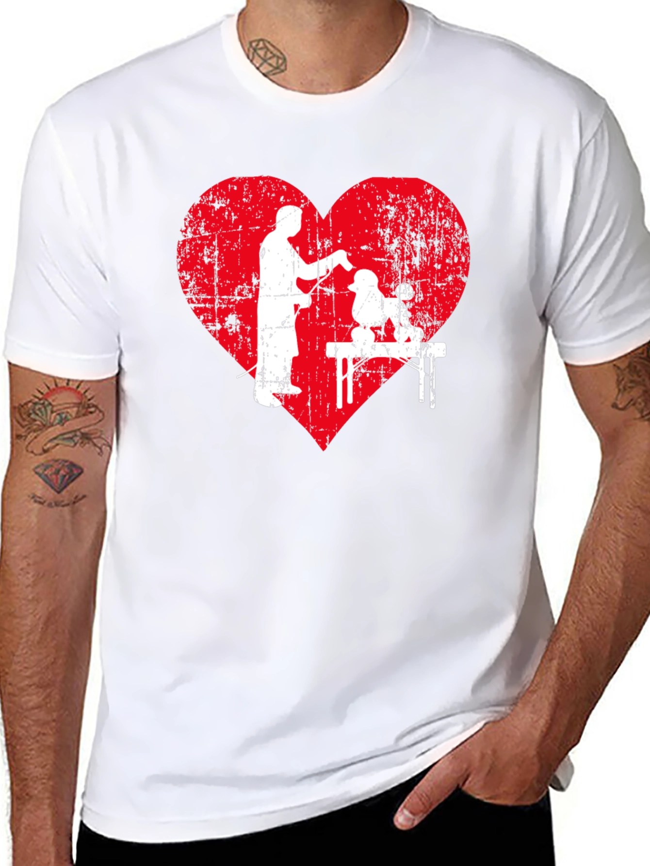 Dog Groomer Heart Graphic T-Shirt