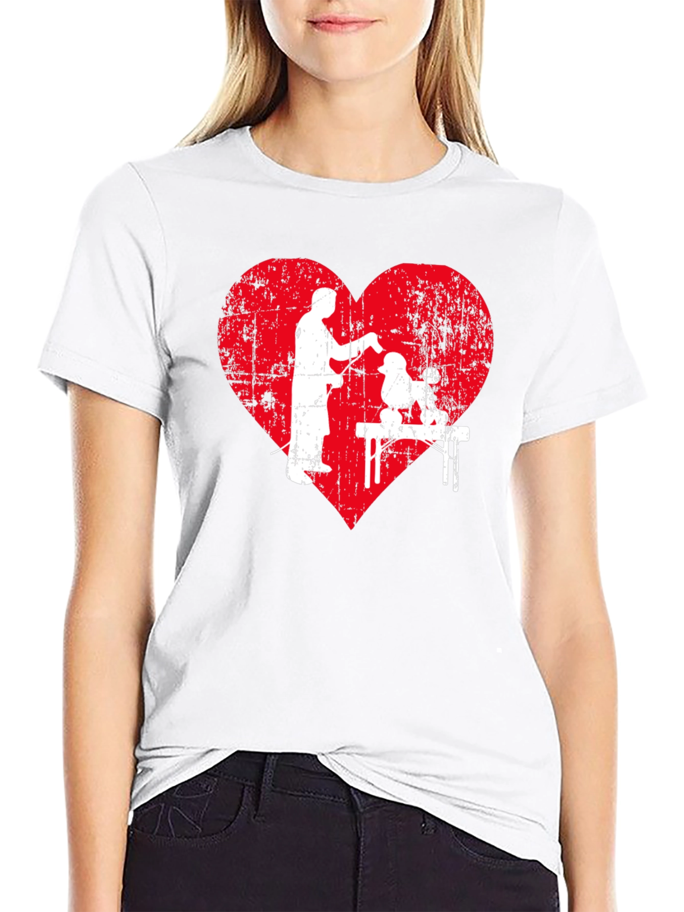 Dog Groomer Heart Graphic T-Shirt