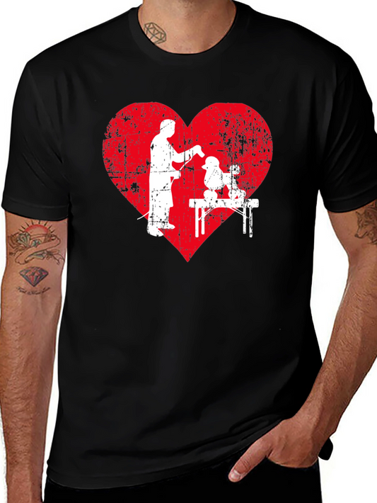 Dog Groomer Heart Graphic T-Shirt