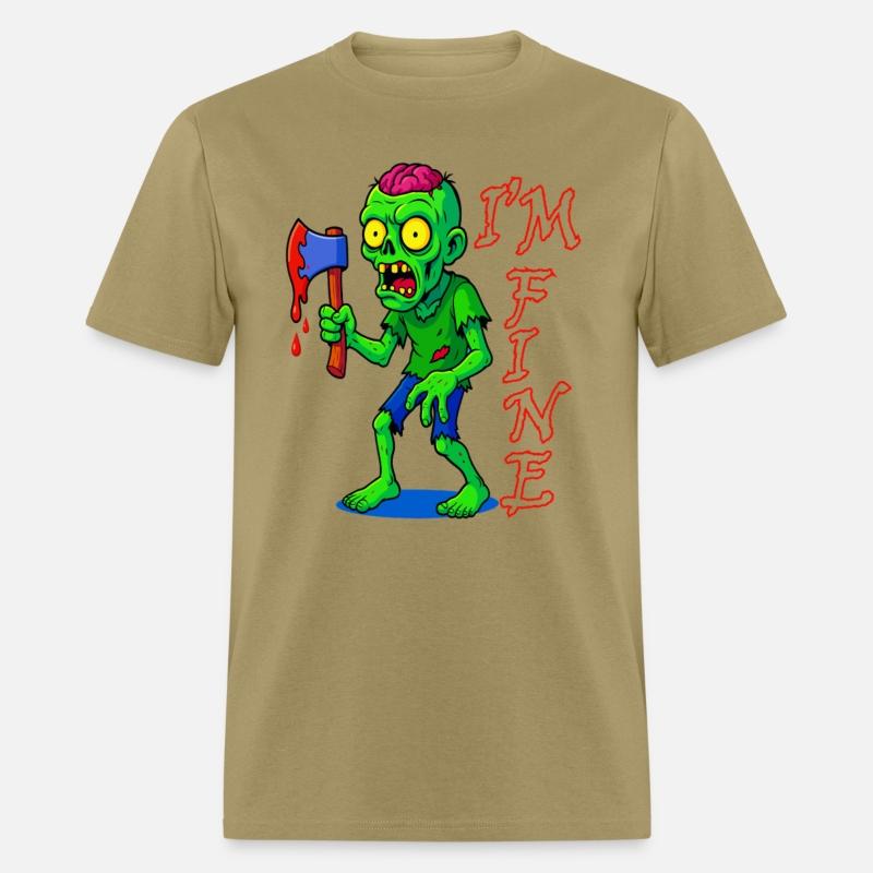 Zombie Humor – I’m Fine Axe Cartoon Design