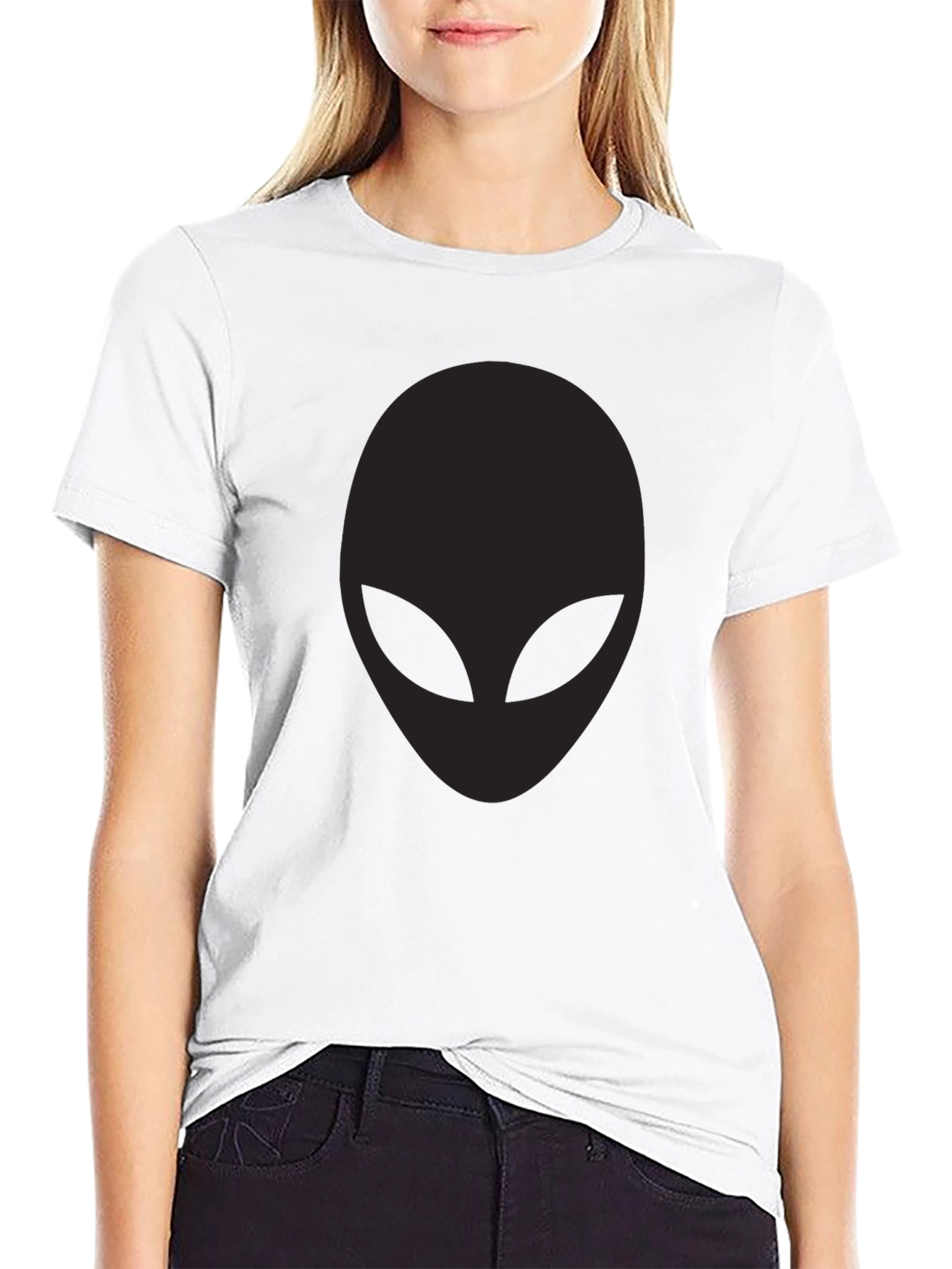 Mens Black Alien Graphic T-Shirt
