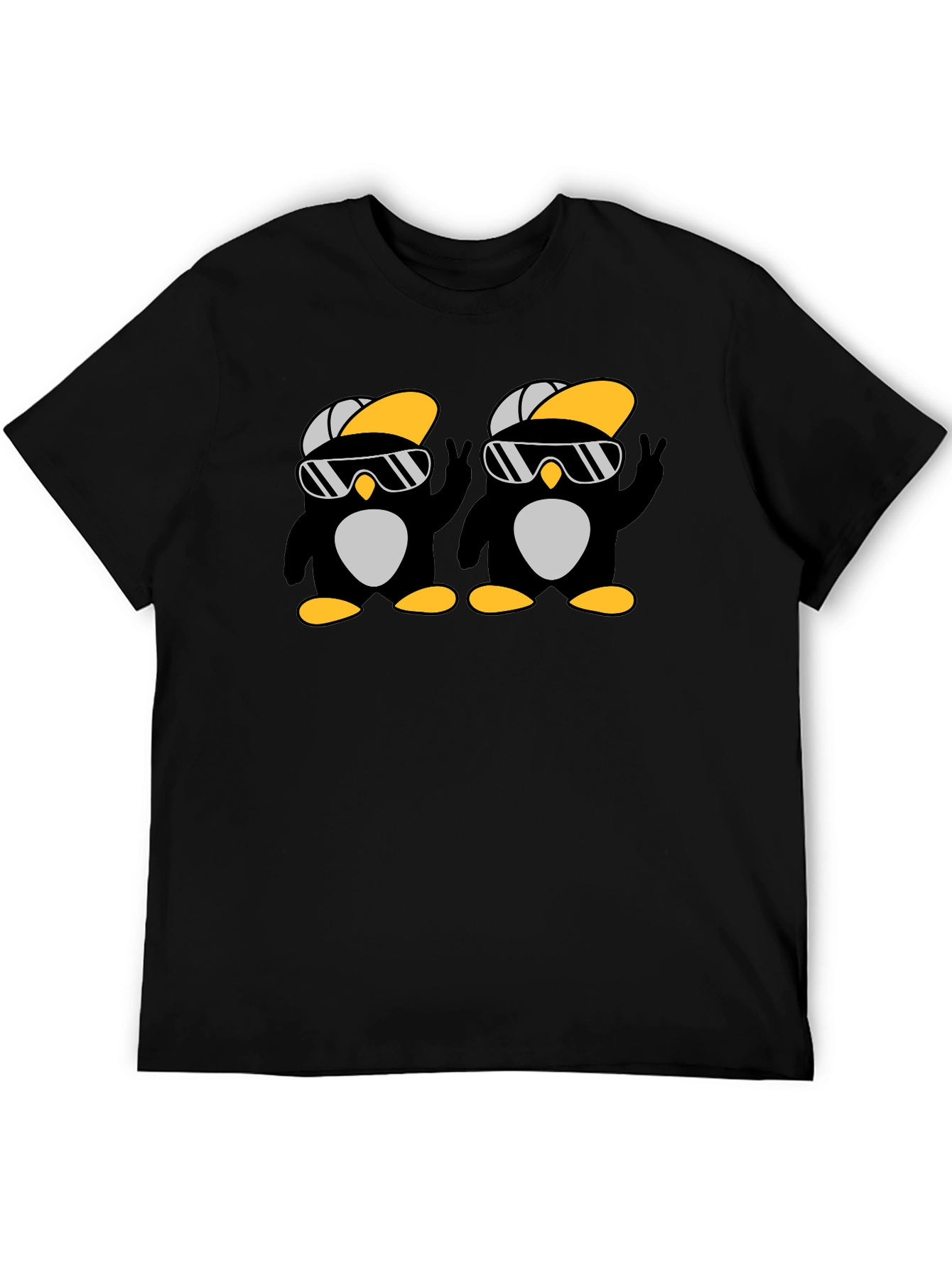Cool Penguin Duo Black T-Shirt