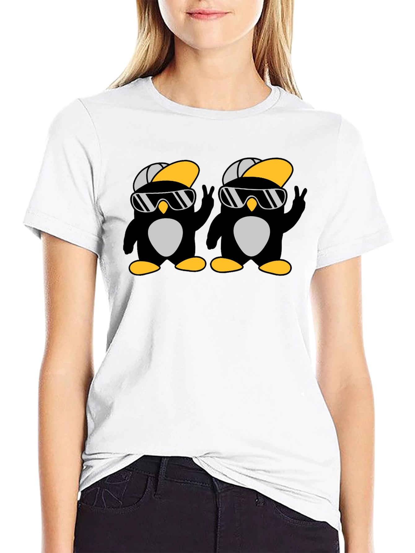 Cool Penguin Duo Black T-Shirt