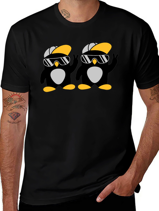 Cool Penguin Duo Black T-Shirt