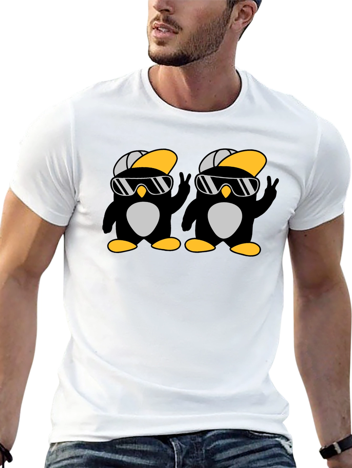 Cool Penguin Duo Black T-Shirt